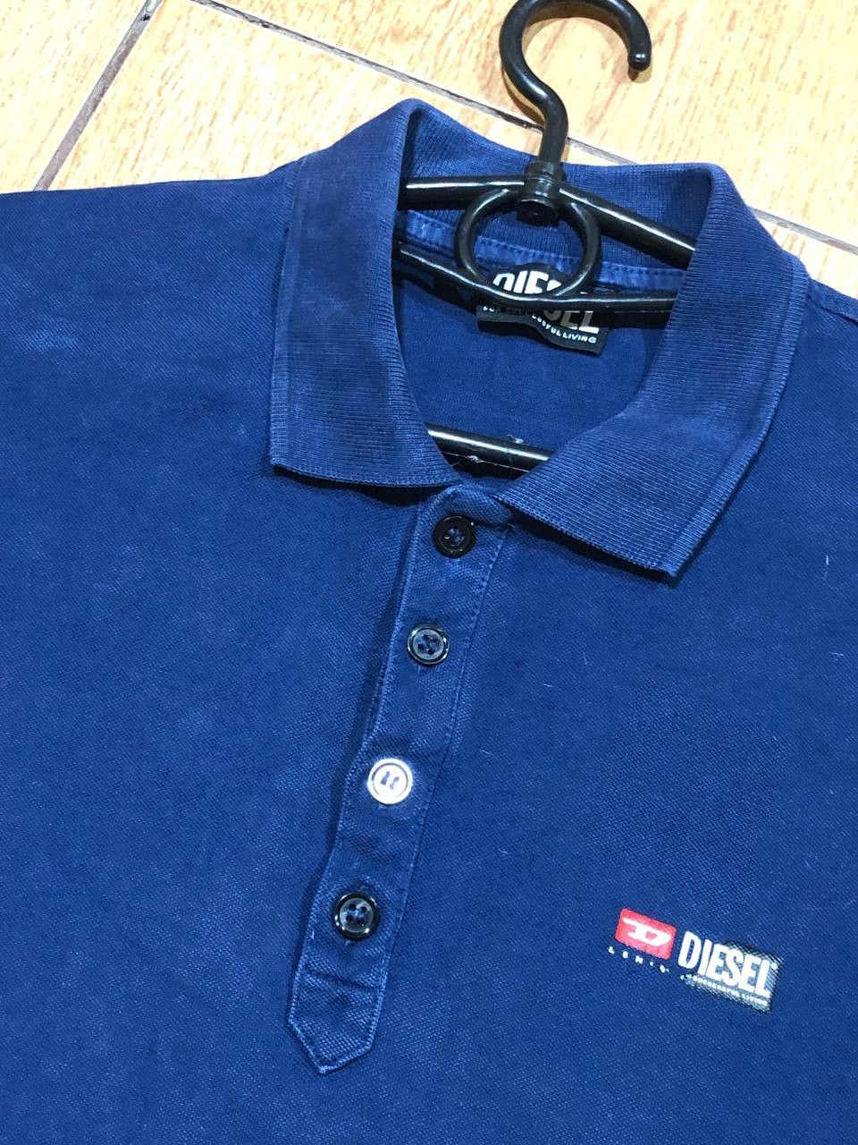 Diesel Logo T-Shirt Diesel Y2K Blue Polo Streetwear Size US L / EU 52-54 / 3 - 8 Thumbnail