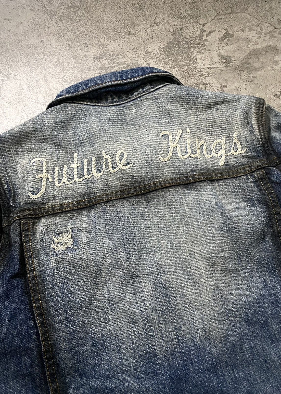 In The Attic In The Attic Coated Grunge Poem Distressed Denim Jacket Size US M / EU 48-50 / 2 - 5 Thumbnail