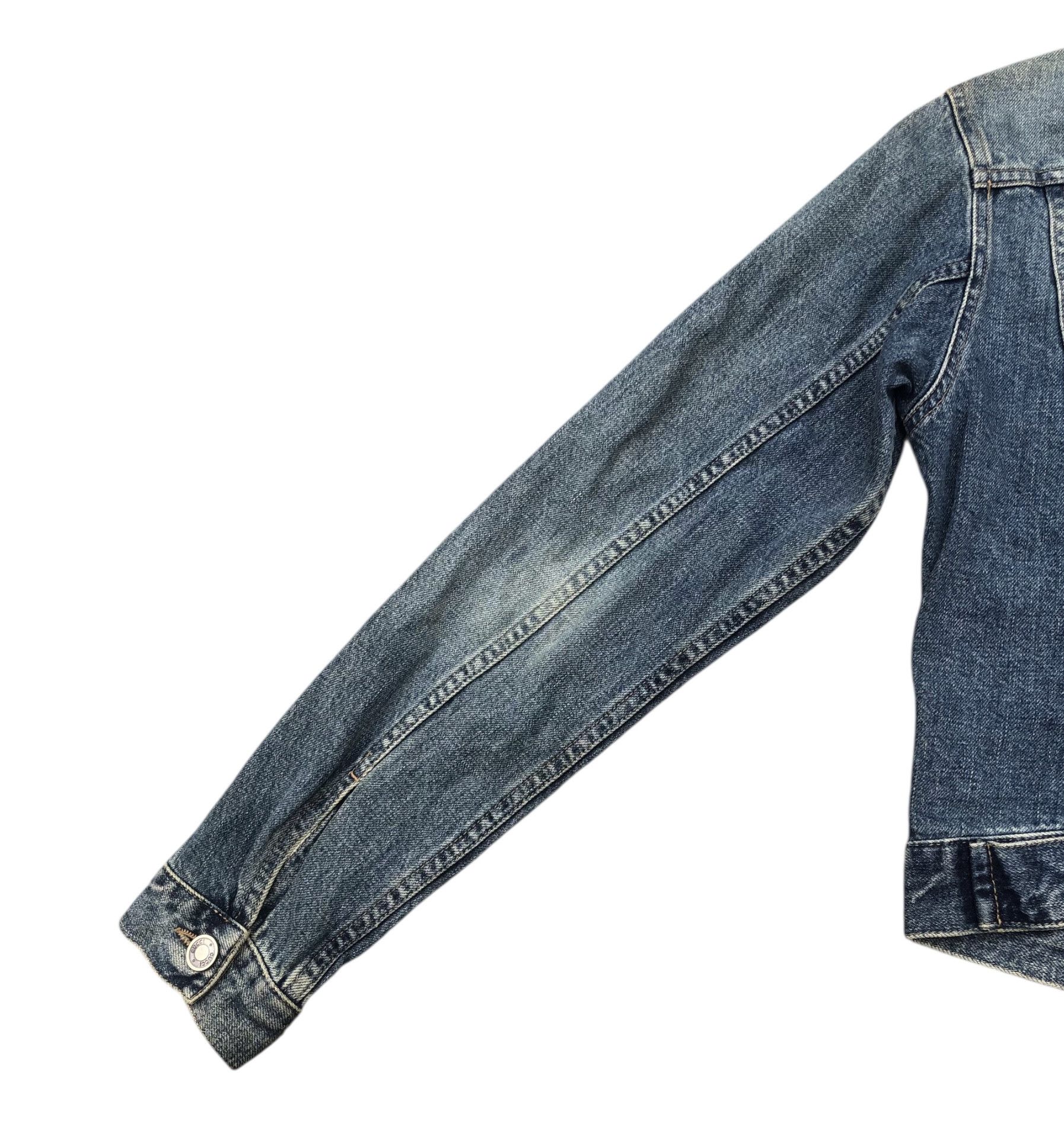 Gucci 💯Vintage GUCCI TOM FORD 00s Blue Cropped Denim Jacket Shirt Size S / US 4 / IT 40 - 10 Thumbnail