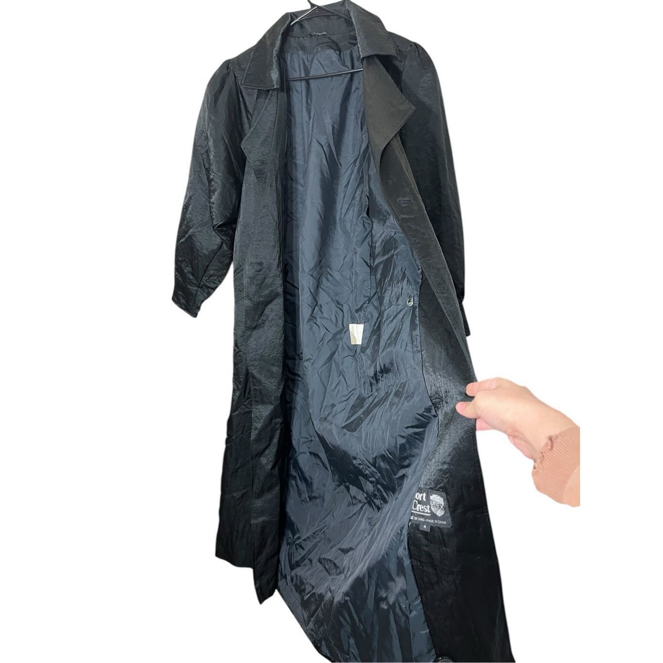 Other Vintage Sport Crest Utex Black Nylon Long Trench Coat Size 4 Size S / US 4 / IT 40 - 6 Thumbnail