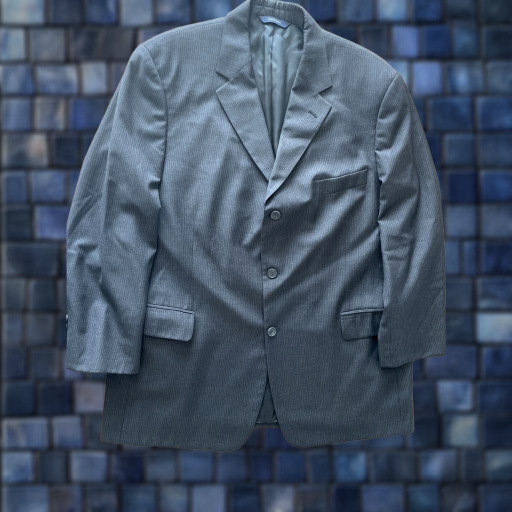 Brooks Brothers Brooks Brothers Blazer Sport Coat Jacket 45R Gray Pinstripe Wool Single-Breasted 3-Button Four-Button Lined Wool City Classic Men Blazer Size 48R - 1 Thumbnail