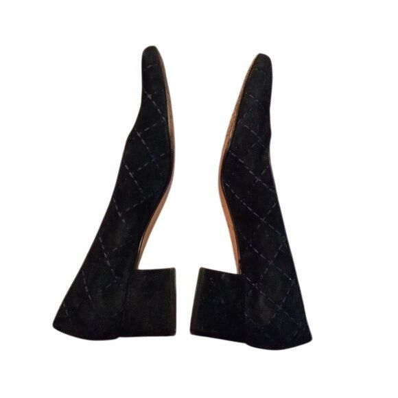 Salvatore Ferragamo Salvatore Ferragamo Size 8 B Black Quilted Square Toe Block Size US 8 / IT 38 - 5 Thumbnail