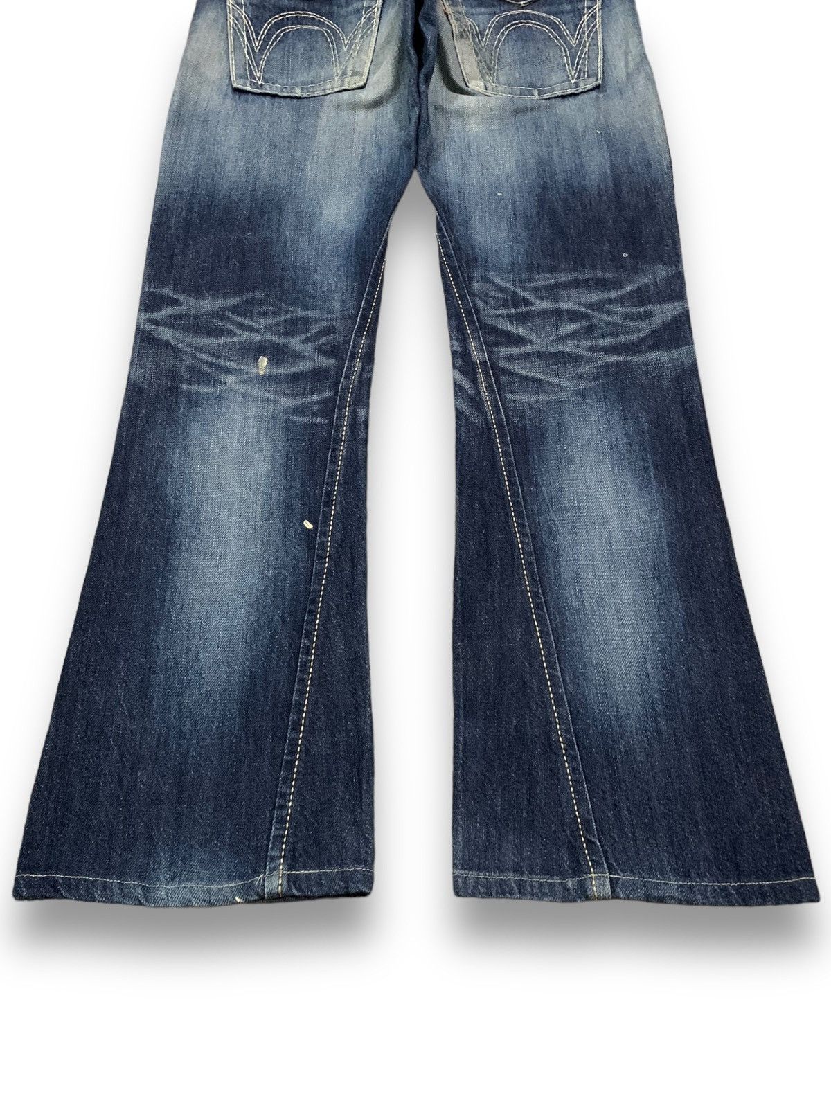 Edwin Vintage Edwin Blue Trip Flare Bootcut Distressed Jeans Size US 31 - 12 Thumbnail
