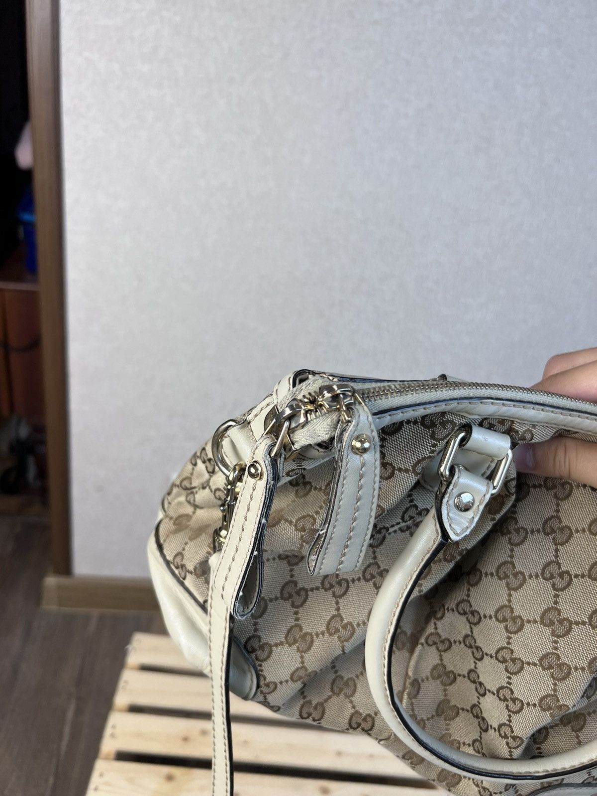 Gucci Gucci GG Canvas/Leather Sukey 2Way Shoulder Bag Beige Size ONE SIZE - 15 Thumbnail