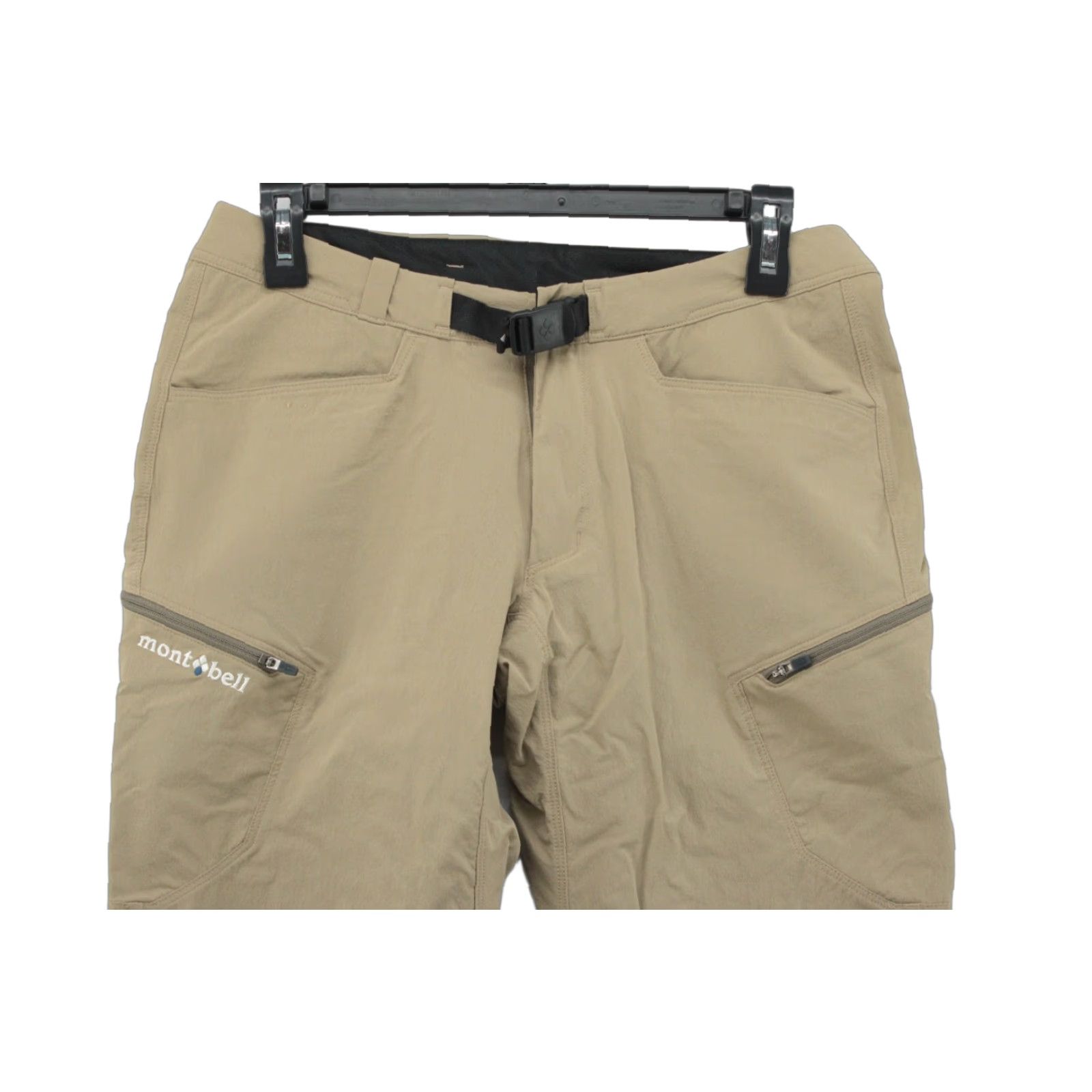Montbell VINTAGE Mont Bell Hiking Shorts Men S Tan Nylon Belted 17" Inseam Beige 4-Way Stretch Cargo Pocket Mens Size US 29 - 1 Thumbnail