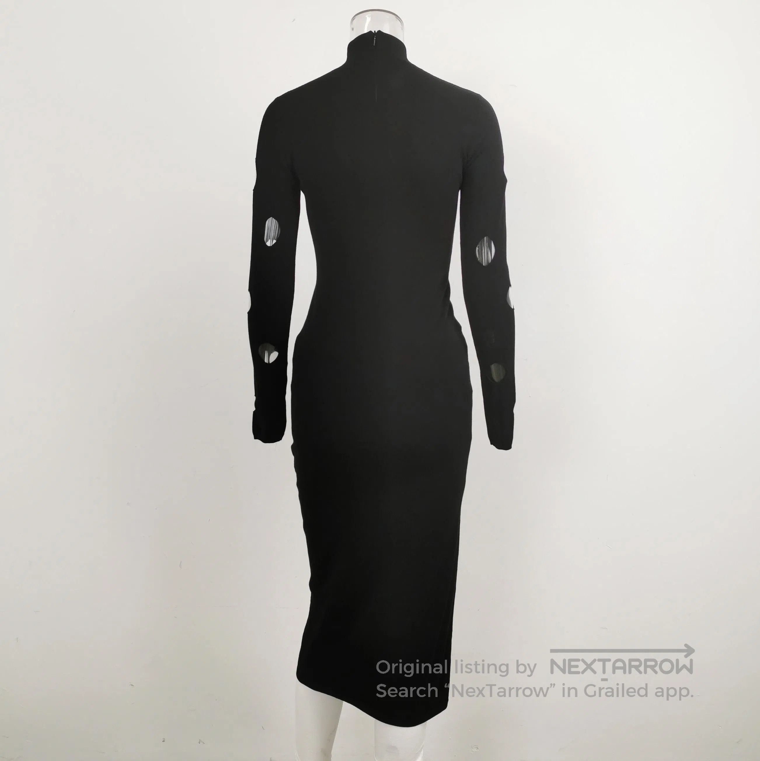 Prada Prada Black Hollow Design Slim Fit Dress . Size L / US 10 / IT 46 - 1 Thumbnail