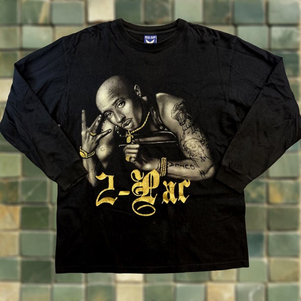 Vintage Metal Jeans T-Shirt Long Sleeve Men’s XL Tupac Black Hip Hop Crew Neck 2-PAC Century Size US XL / EU 56 / 4 - 1 Thumbnail
