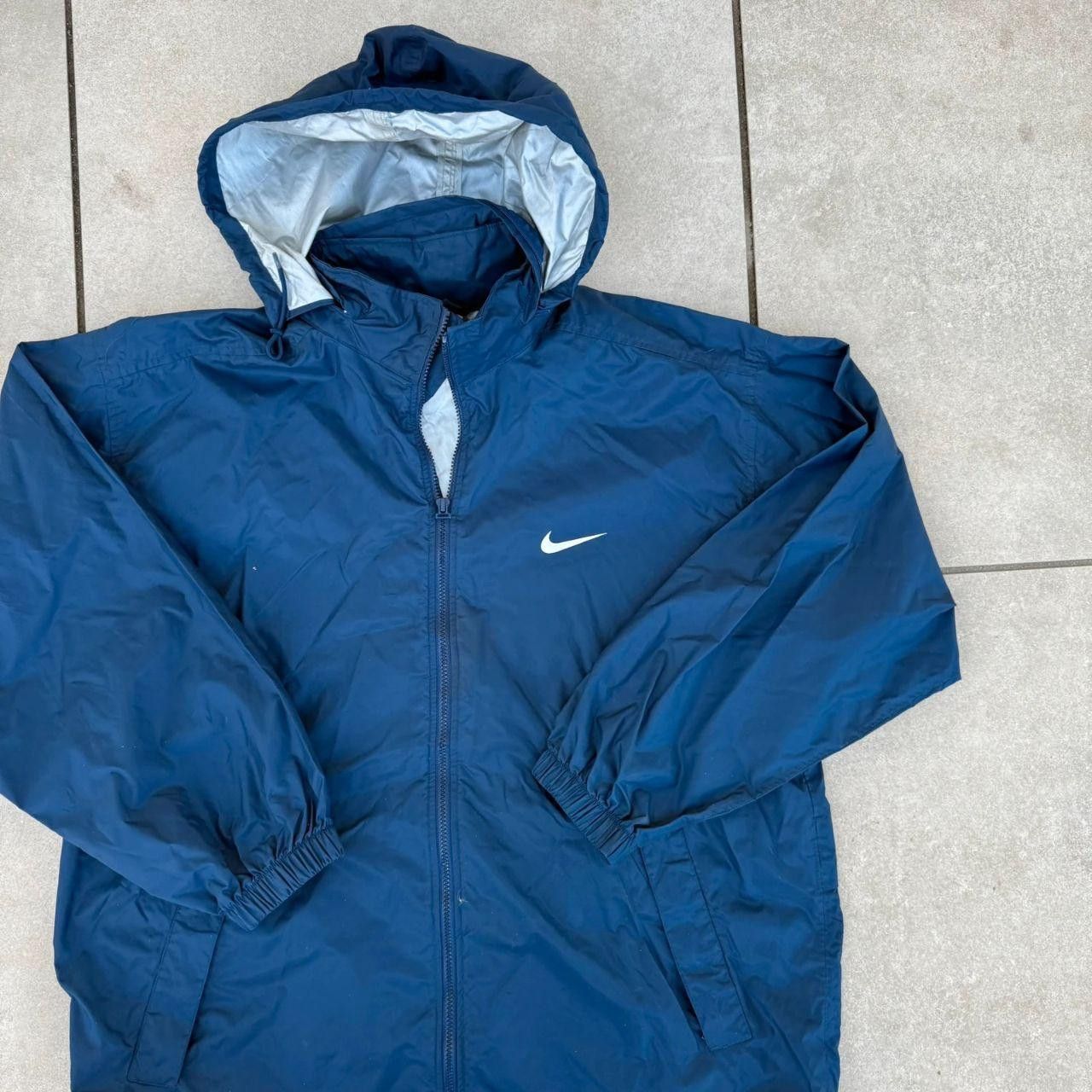 Nike Nike Jacket Windbreaker Navy Swoosh 90s Vintage Size US L / EU 52-54 / 3 - 3 Thumbnail