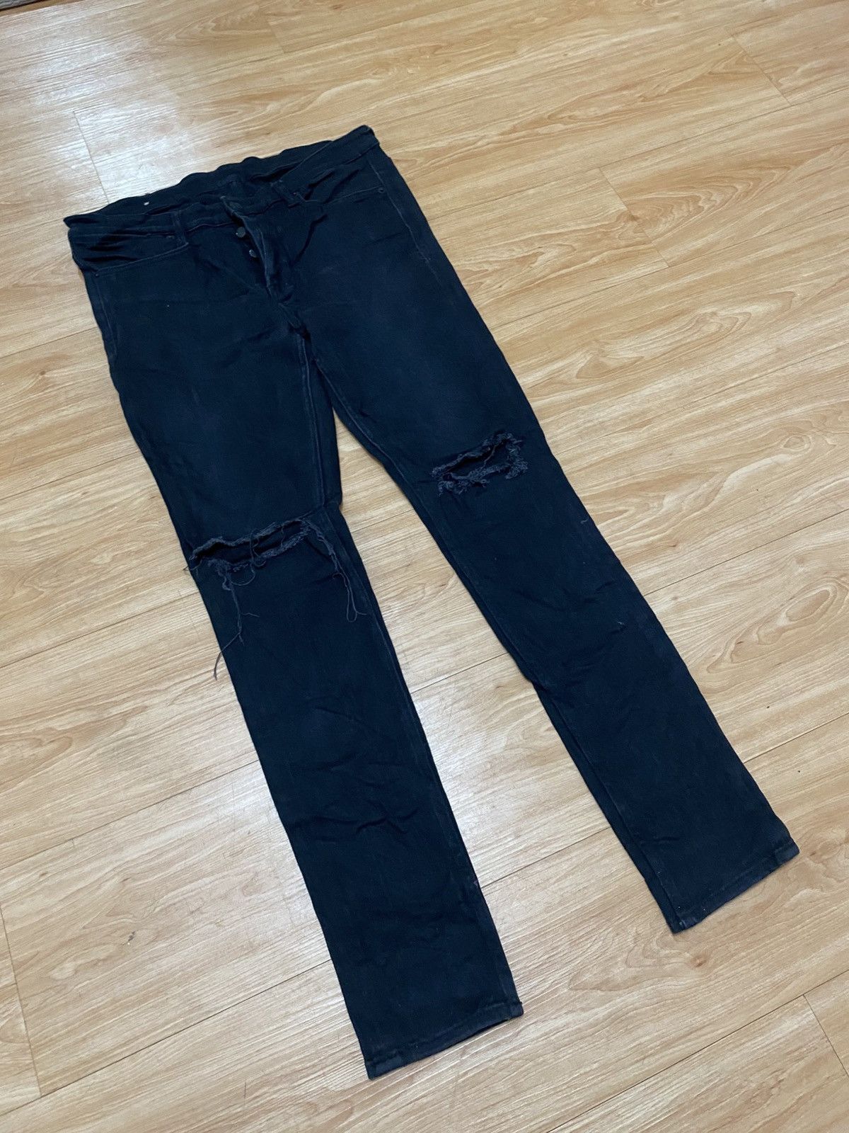 Ksubi Ksubi skinny black jeans distressed style strech material Size US 33 - 4 Thumbnail
