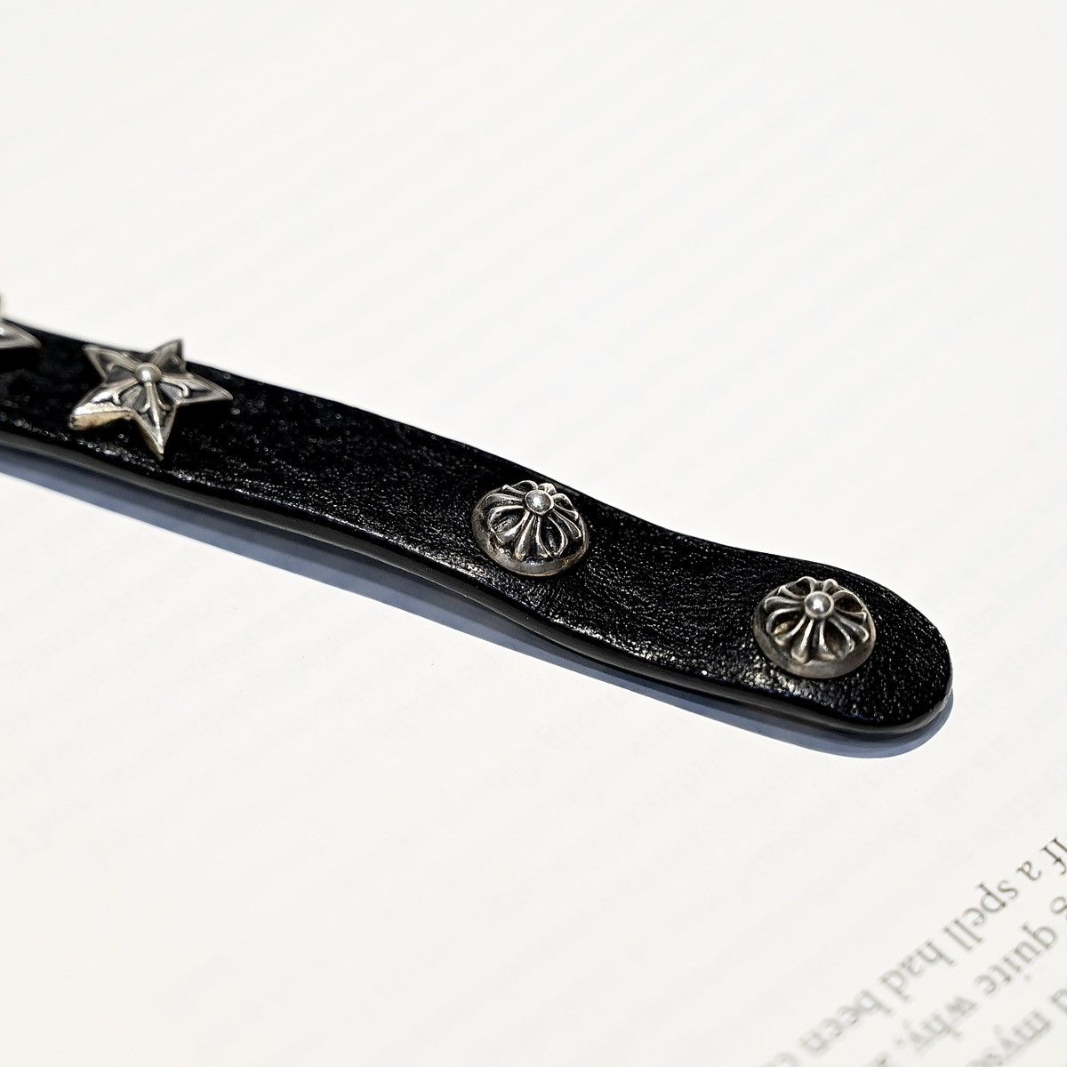 Chrome Hearts CHROME HEARTS 2 BTTN / 2 SNAP STAR SILVER BRACELET BLACK Size ONE SIZE - 2 Thumbnail