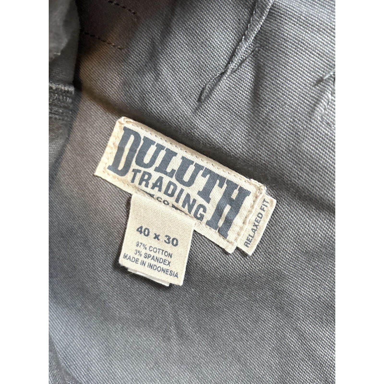CO Duluth FIRE HOSE CARGO WORK PANTS 40x30 Gray Cotton Spandex Cargo Pockets Straight Leg Mens Size US 40 / EU 56 - 5 Thumbnail