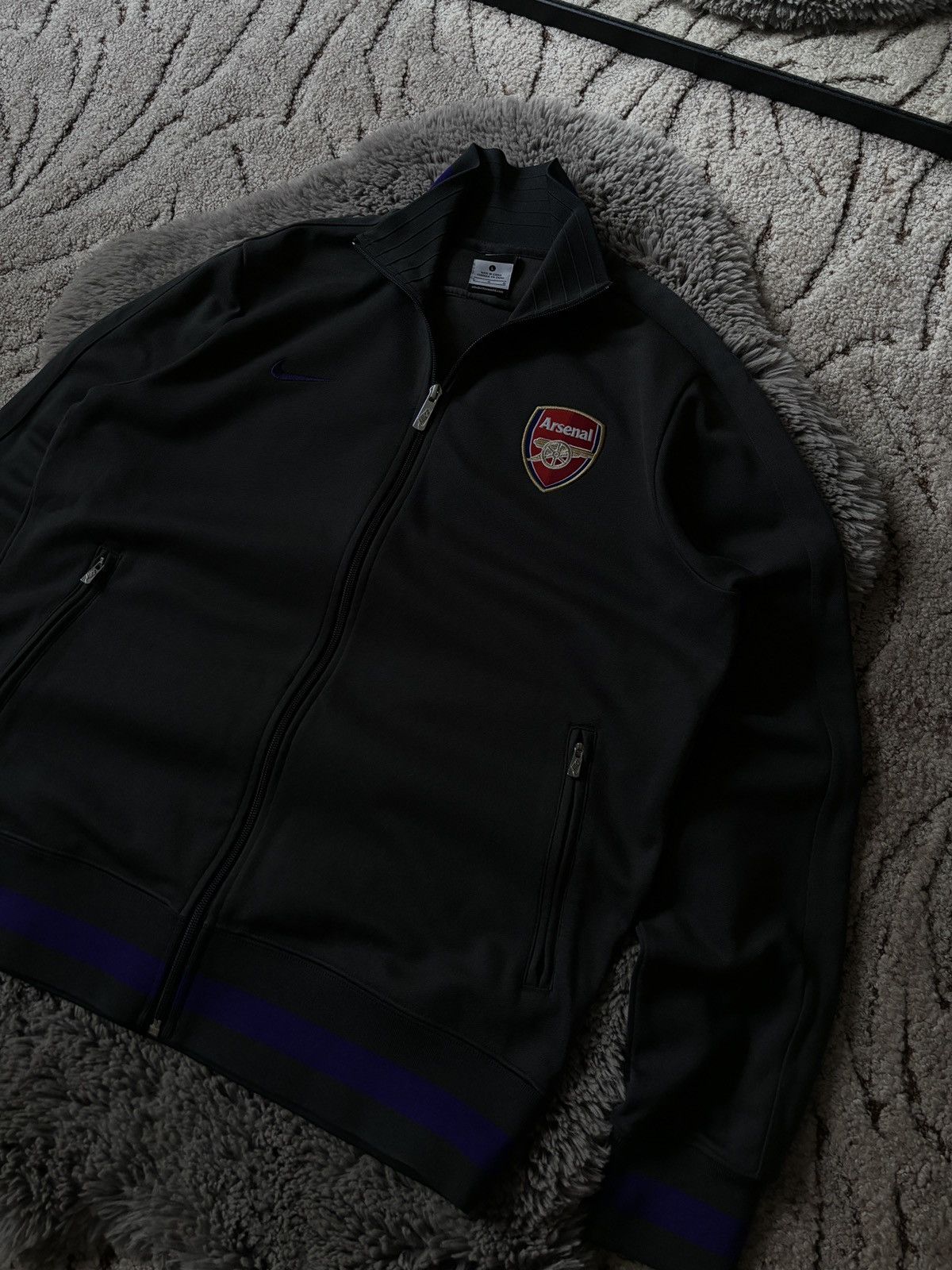 Vintage Nike x Arsenal vintage Track Top soccer black jacket Size US L / EU 52-54 / 3 - 4 Thumbnail