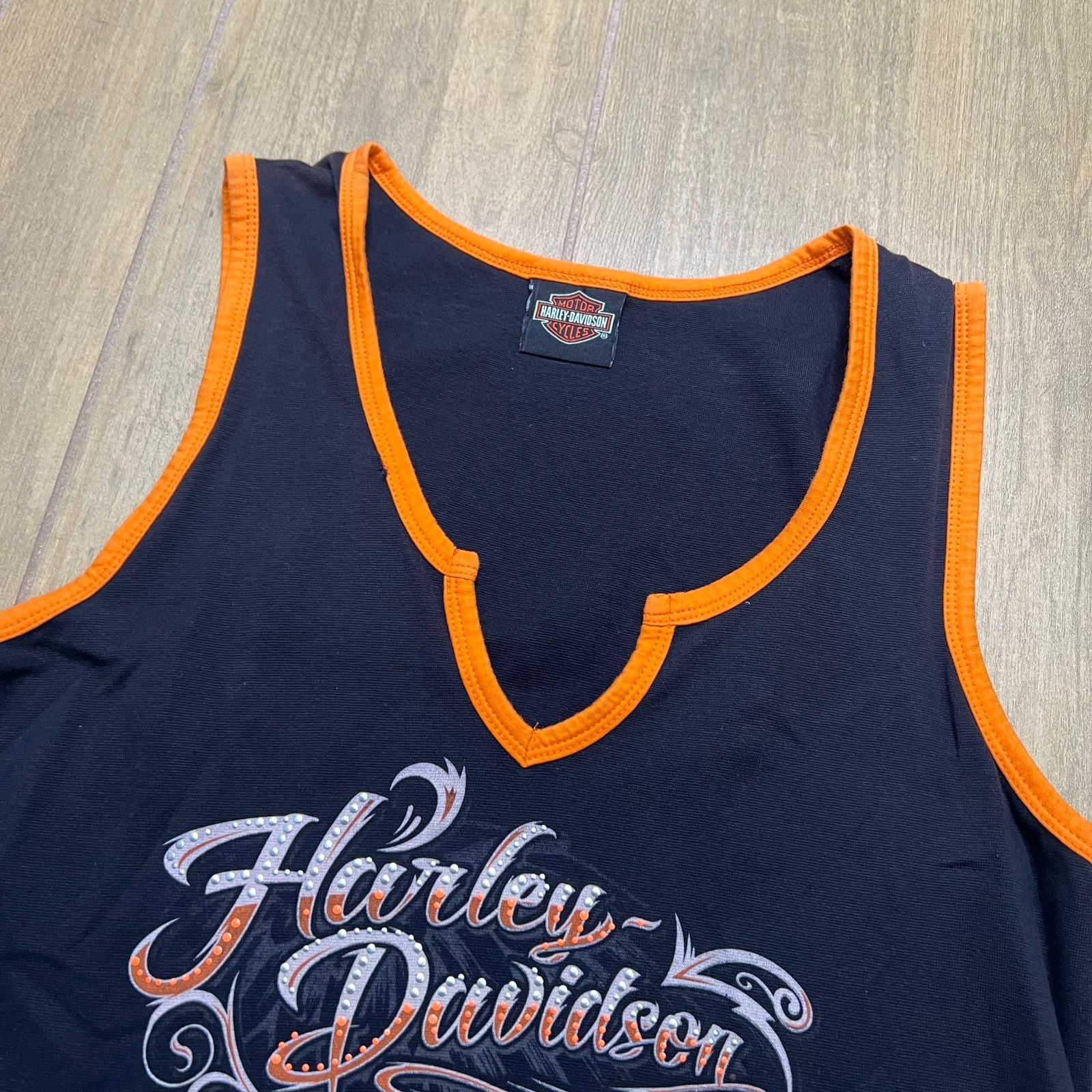 Harley Davidson Harley-Davidson Black and Orange Women's Tank Top size M/L Size M / US 6-8 / IT 42-44 - 3 Thumbnail