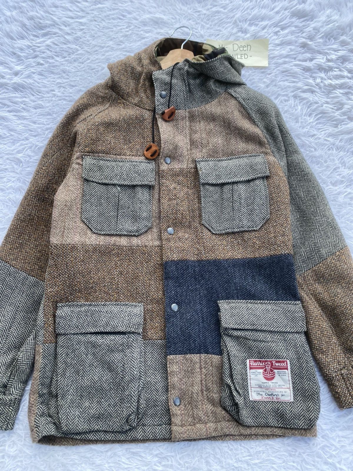 Harris Tweed Rare 1998 Vintage Harris Tweed multitone wool hoodie jacket Size US M / EU 48-50 / 2 - 8 Thumbnail