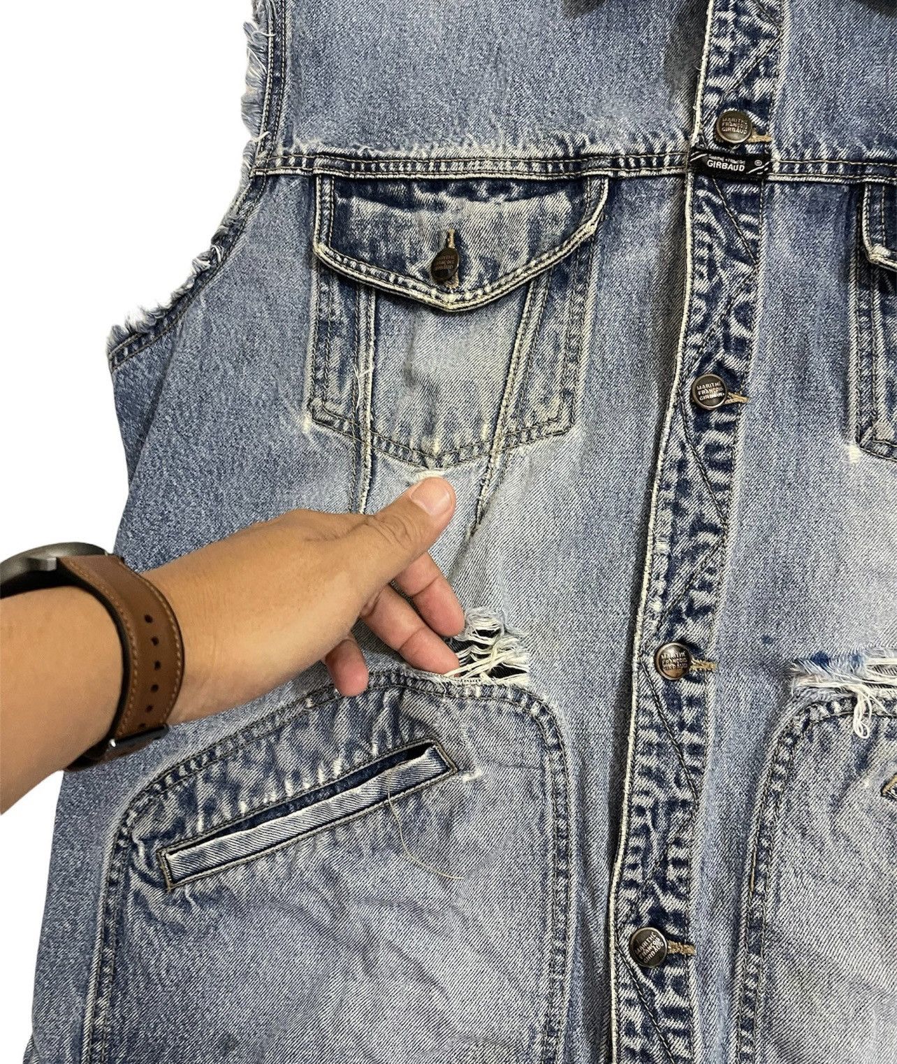Marithe + Francois Girbaud Marithe Francois Girbaud denim jacket sleevless Size US XXL / EU 58 / 5 - 6 Thumbnail