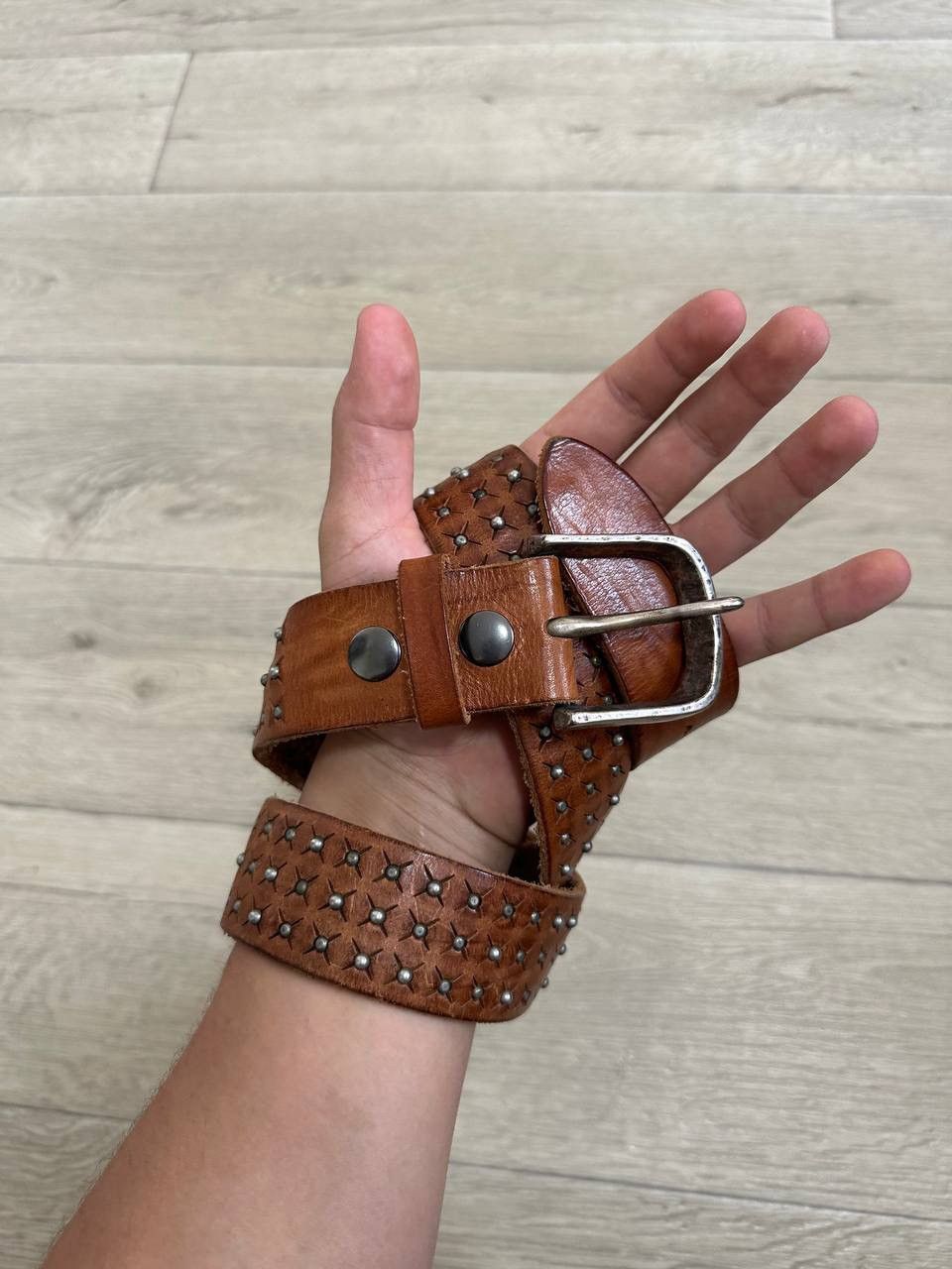 Vintage Hüftgold Berlin Studded Leather Belt Vintage Western 90 Size ONE SIZE - 1 Thumbnail