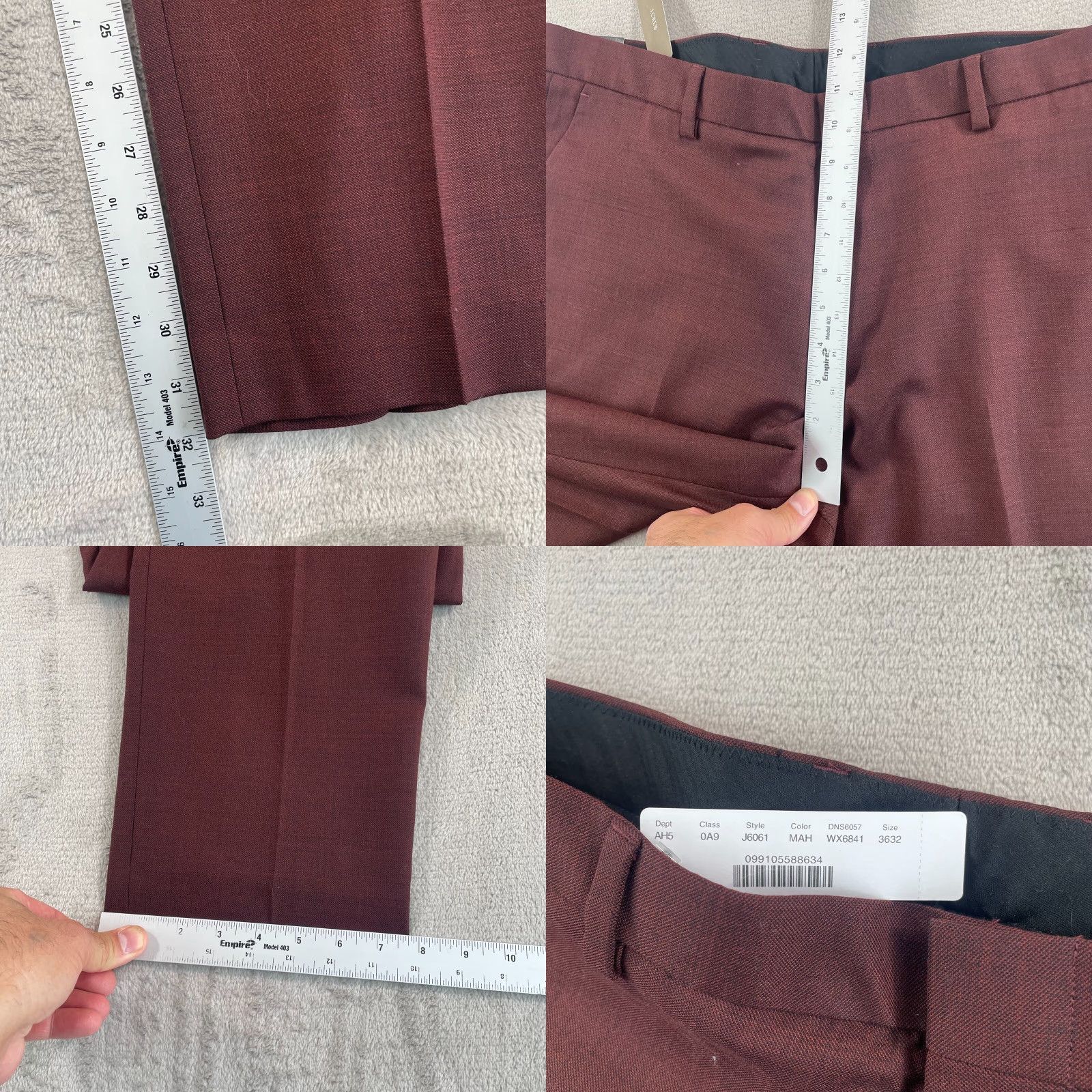 J.Crew J.CREW Bowery Ludlow Dress Pants Men 36x32 Mahogany Wool Slim Stretch NWT 25 Size US 36 / EU 52 - 8 Thumbnail