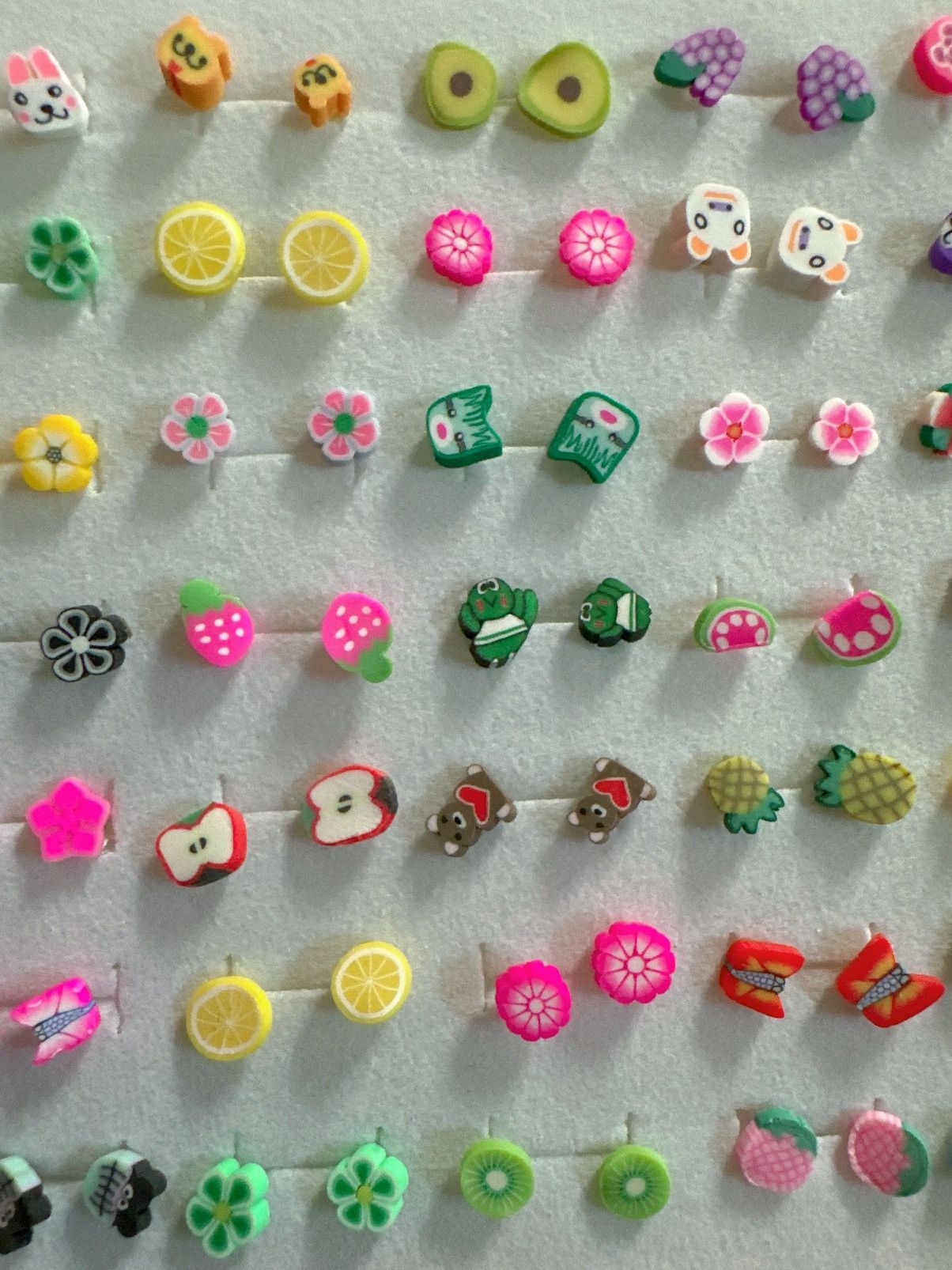 Designer 10 pair of baby earrings studs plastic harmless post lightwe Size ONE SIZE - 8 Thumbnail