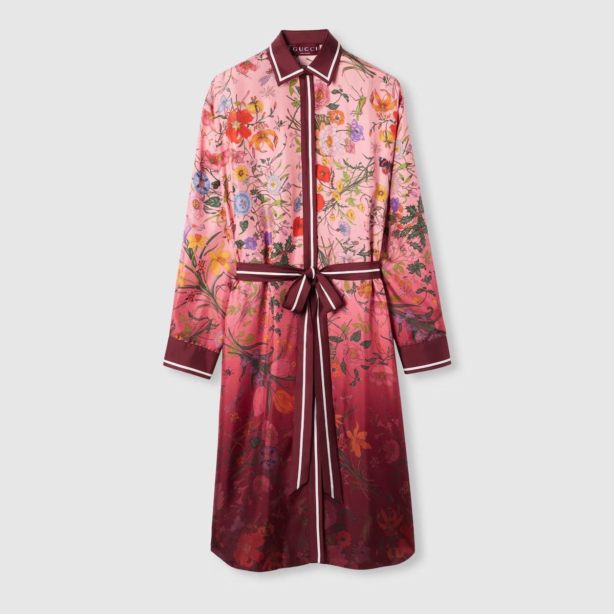 Gucci Silk Twill Shirt Dress tag size 46 Women - USA Duties Paid