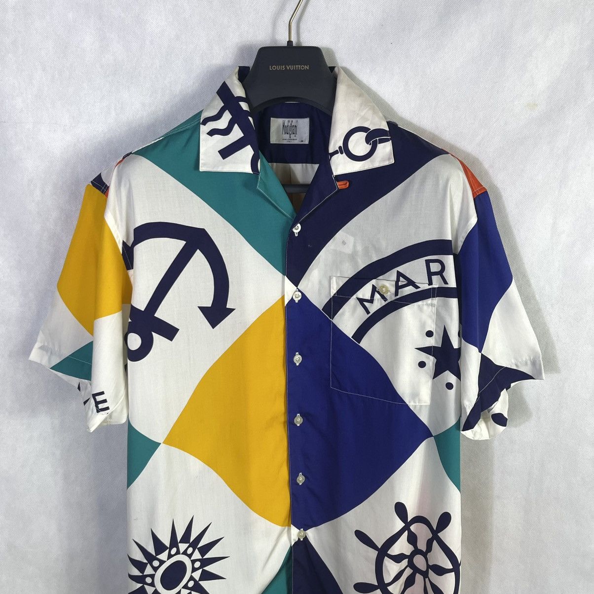 Vintage Rare! Vintage Modigliani Italy Nautical Sailing Rayon Shirt Size US M / EU 48-50 / 2 - 3 Thumbnail