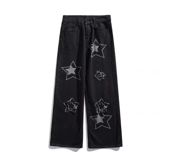 Japanese Brand Hitomi x Kumi High street star patch wide leg jeans Size US 32 / EU 48 - 1 Thumbnail