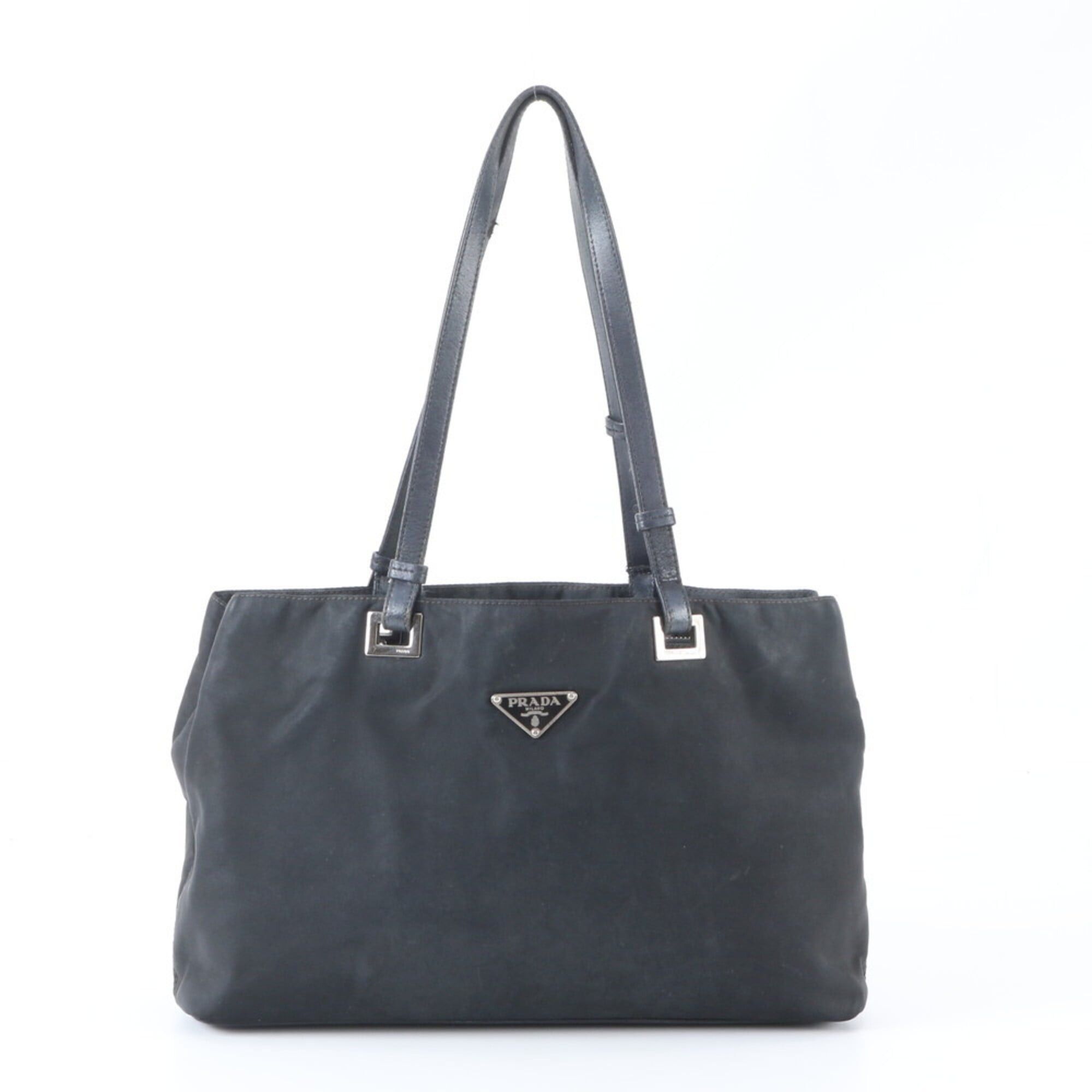 Prada Prada Triangle Logo Plate Punching Chain Tote Bag Handbag 