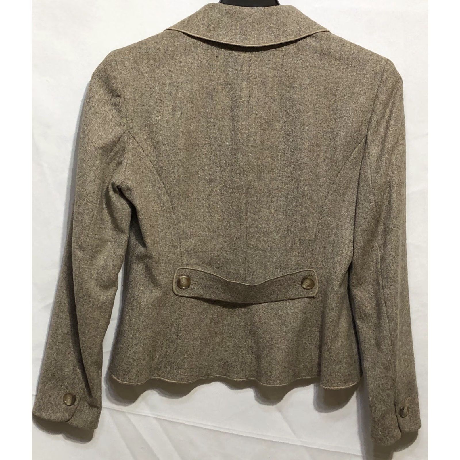 Ann Taylor VINTAGE Ann Taylor Blazer Jacket Pant Wool Suit 4 Lt Brown Bow Pockets Office Career Women 2pc Set Fit Regular Lined Wool Fall Spring Summer Winter"} Size 27" / US 4 / IT 40 - 4 Thumbnail