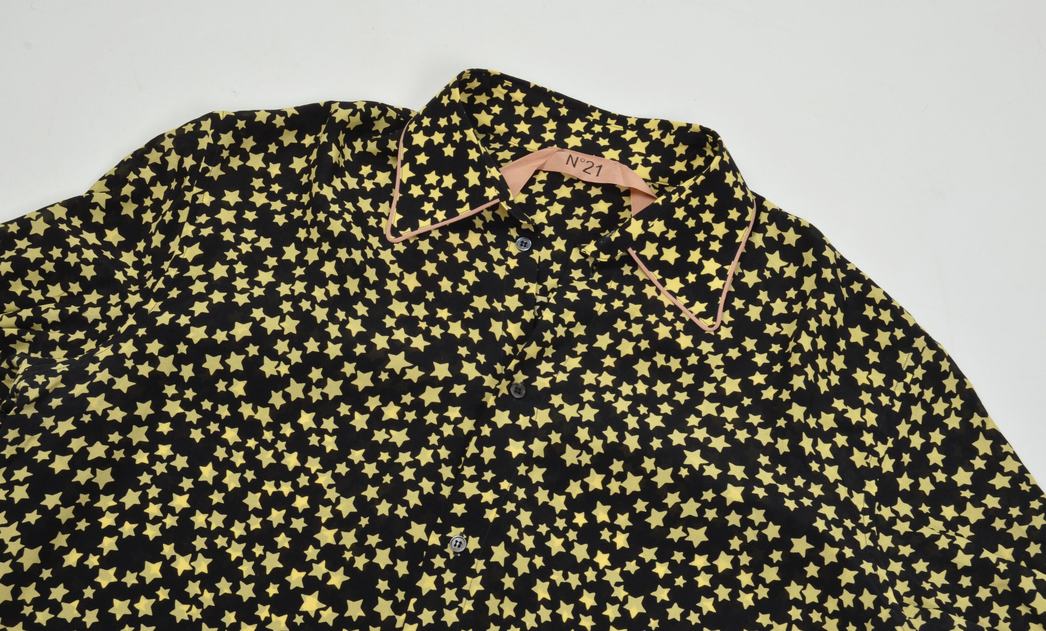 N21 N21 Silk Oversized Short Sleeve Stars Printed Shirt Blouse Size M / US 6-8 / IT 42-44 - 5 Thumbnail