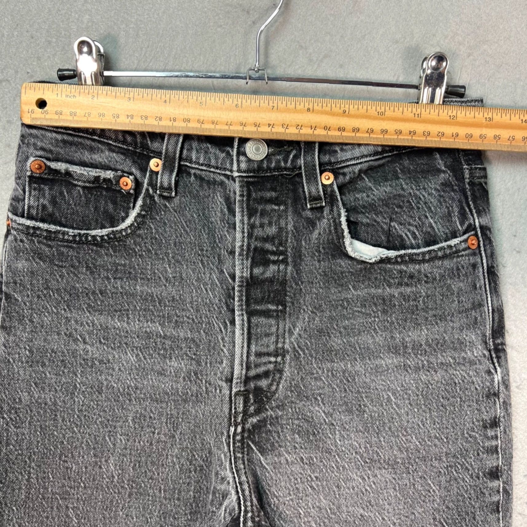 Levi's Levis Womens Jeans 27 Straight High Rise Black Wash Denim 5-Pocket Regular Vintage: No Size 27" / US 4 / IT 40 - 6 Thumbnail