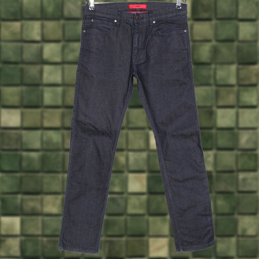 Hugo Boss HUGO BOSS Jeans Men Slim Straight Stretch 708 W30 L30 Blue 5-Pocket Denim Tapered Rise Mid 10-12 in Regular Size 30 Zip Belt Loops Size US 30 / EU 46 - 1 Thumbnail