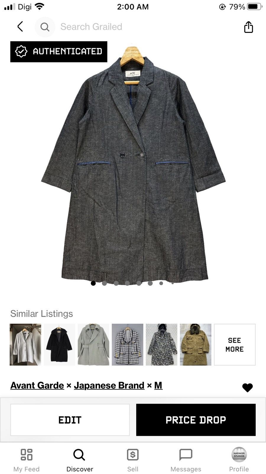 Japanese Brand +M Cotton Linen Overcoat #A20-0473 Size M / US 6-8 / IT 42-44 - 11 Thumbnail