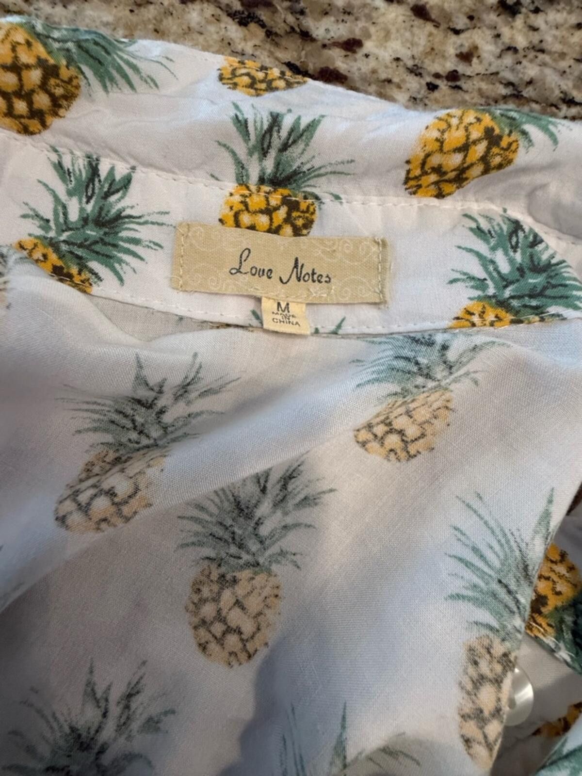 Other Love Notes pineapple novelty print button up shirt SZ M Size M / US 6-8 / IT 42-44 - 5 Thumbnail