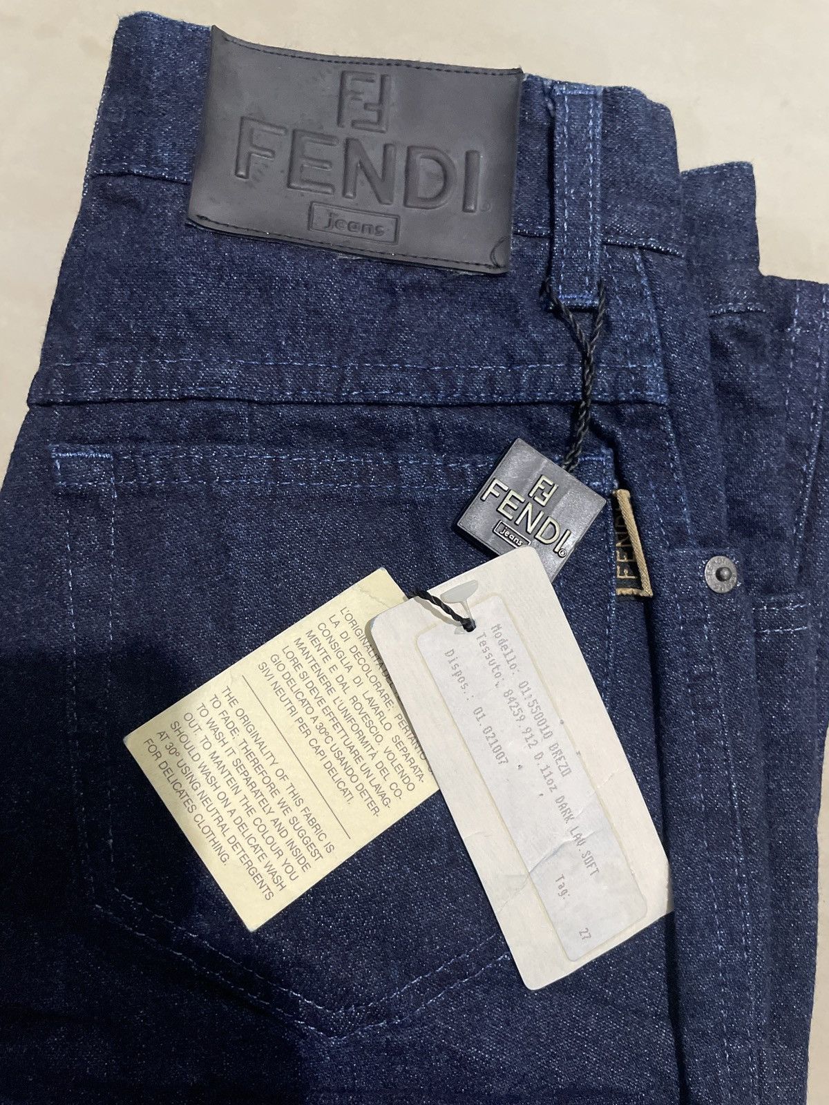 Fendi Vintage Fendi Jeans Dark Indigo Denim BNWT 90s FENDI Size 27" / US 4 / IT 40 - 9 Thumbnail