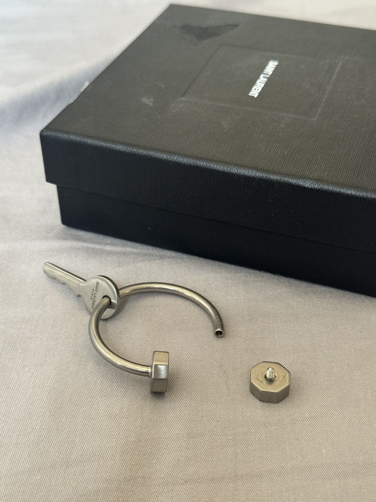 Saint Laurent Paris Silver Screw Keychain Size ONE SIZE - 3 Thumbnail