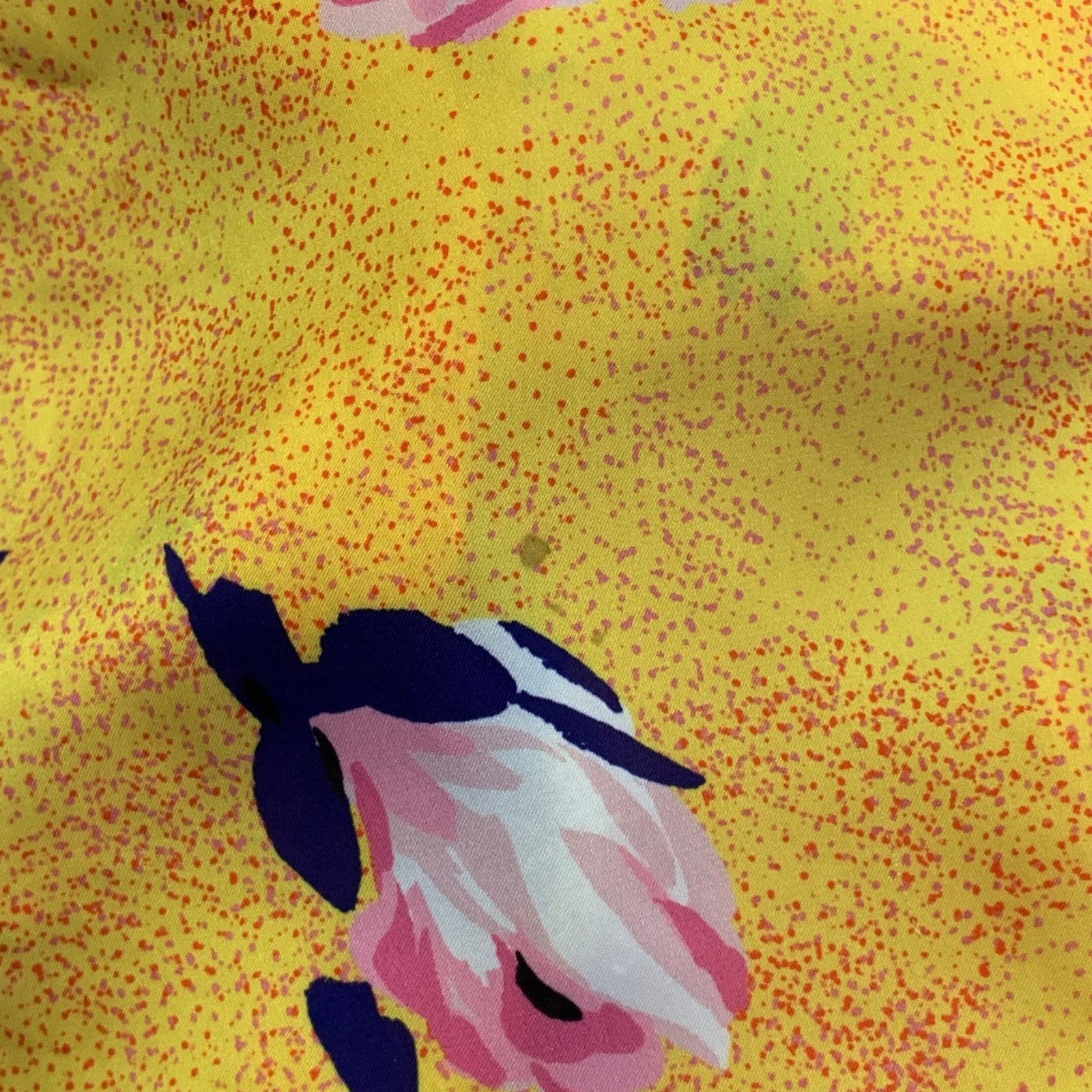 MSGM MSGM Size L Yellow Multi Color Satin Floral Button Up Shirt Size L / US 10 / IT 46 - 8 Thumbnail