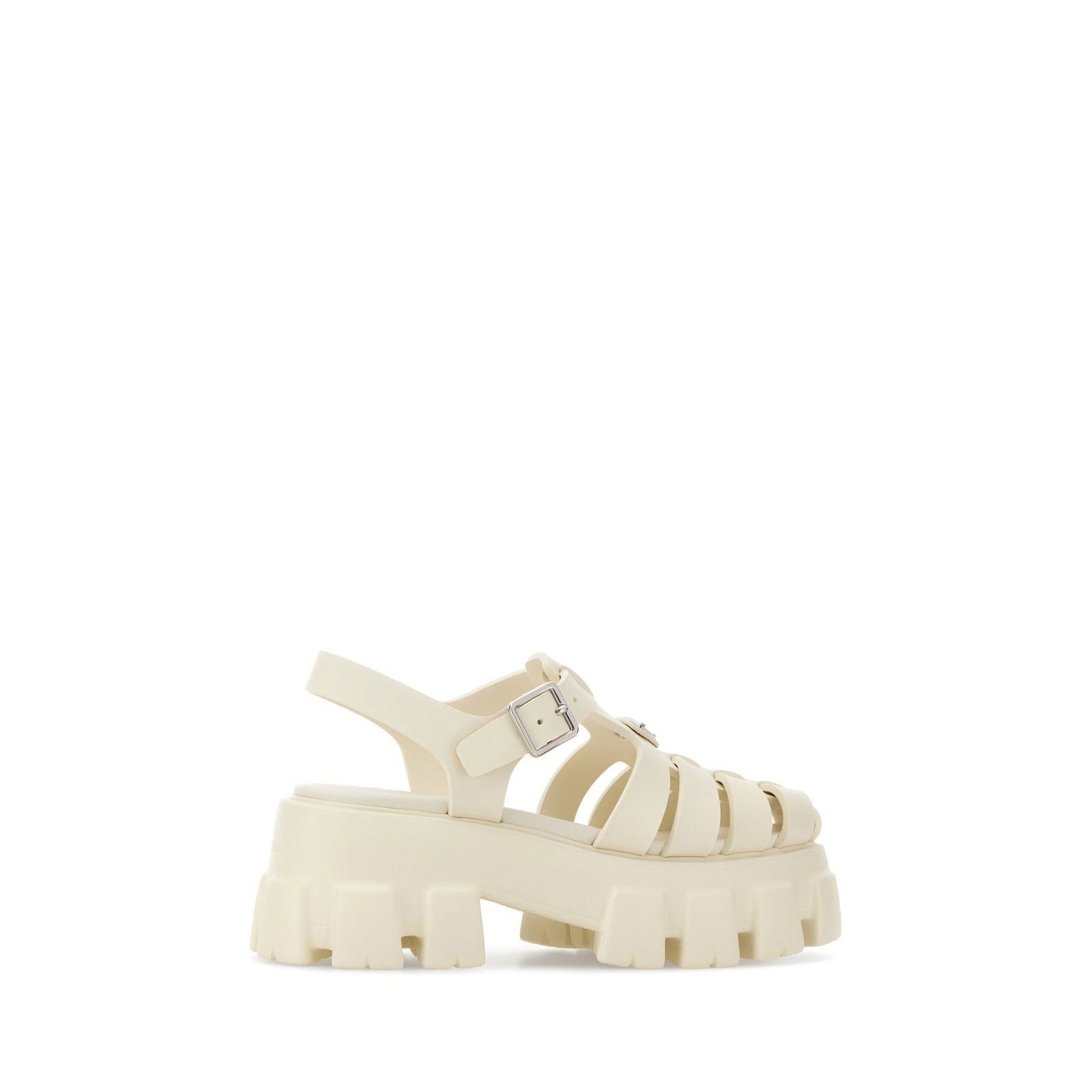 Prada PRADA Monolith $895 Ivory Rubber Sandals New & Authentic (Wo Size US 6 / IT 36 - 3 Thumbnail