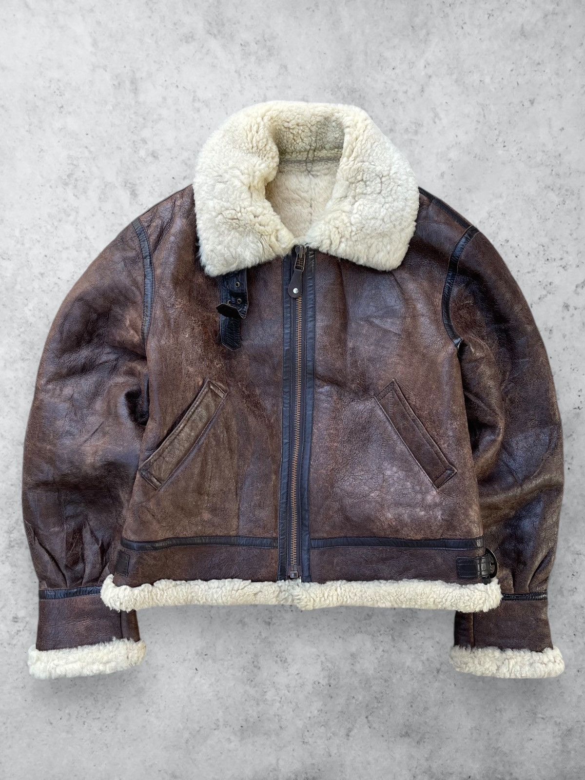 🔥RARE🔥 US AIR FORCE TYPE B-3 SHEEPSKIN FLIGHT LEATHER JACKET