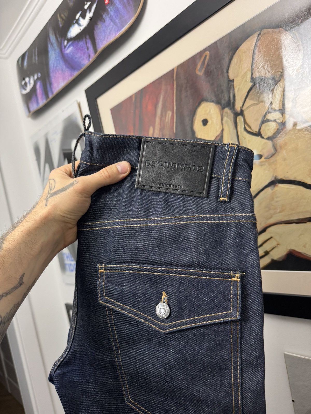 Dsquared2 Dsquared2 Run Dan Jean Tiger Patch Designer Denim Luxury Size US 32 / EU 48 - 4 Thumbnail