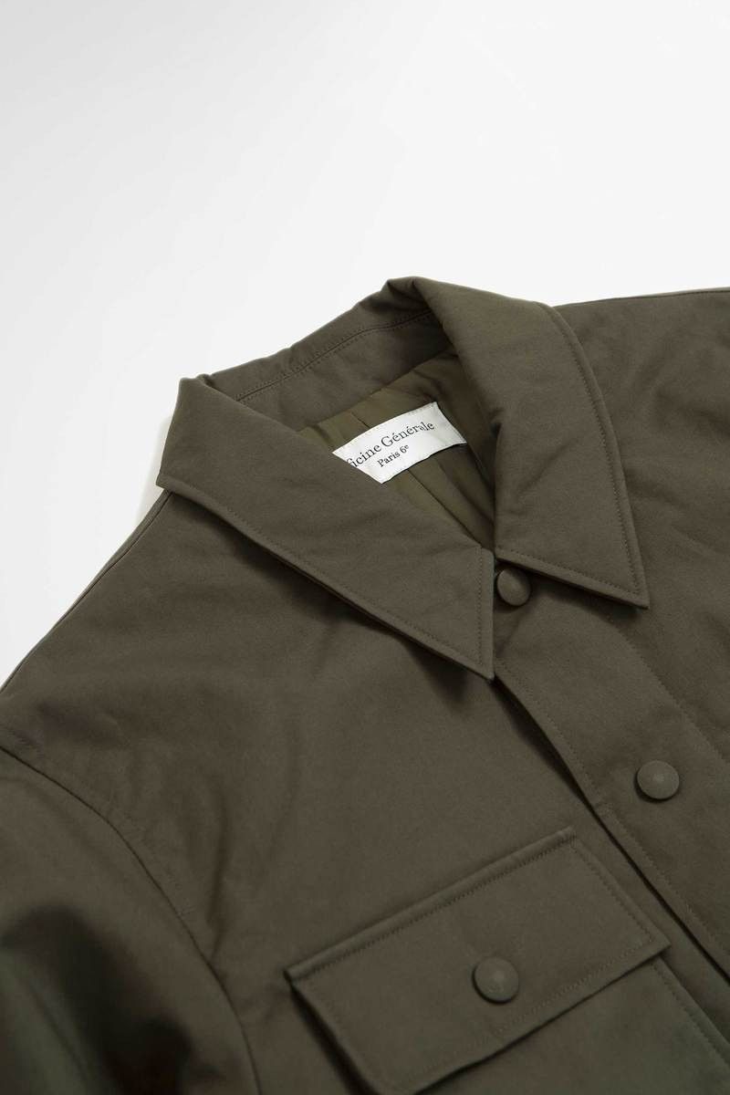 Officine Generale o1mle1025 Omar Water Repellent Field Jacket in Olive Green Size US XL / EU 56 / 4 - 4 Thumbnail