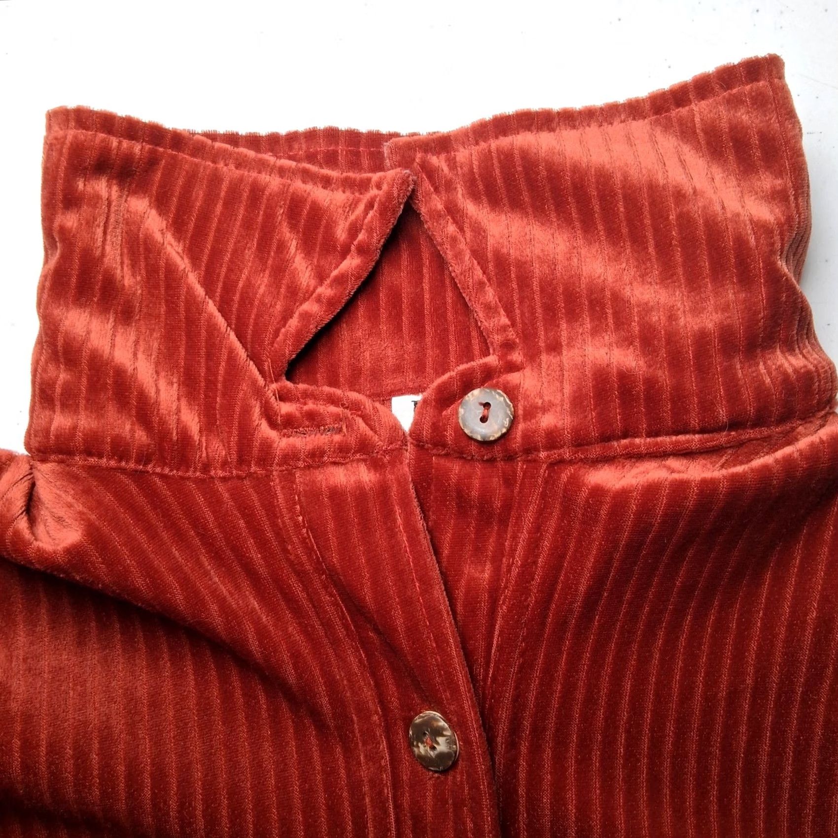 Hanes VINTAGE Hanes Signature Collection Dress Small Rust Ribbed Velour Button Earthy Size S / US 4 / IT 40 - 7 Thumbnail