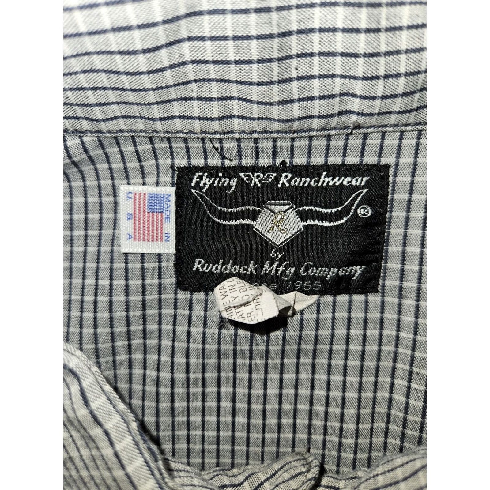 Vintage VINTAGE Flying R Ranchwear Pearl Snap Shirt Men's 18-36 Gray Long Sleeve USA Western Shirt Size US XXL / EU 58 / 5 - 2 Thumbnail