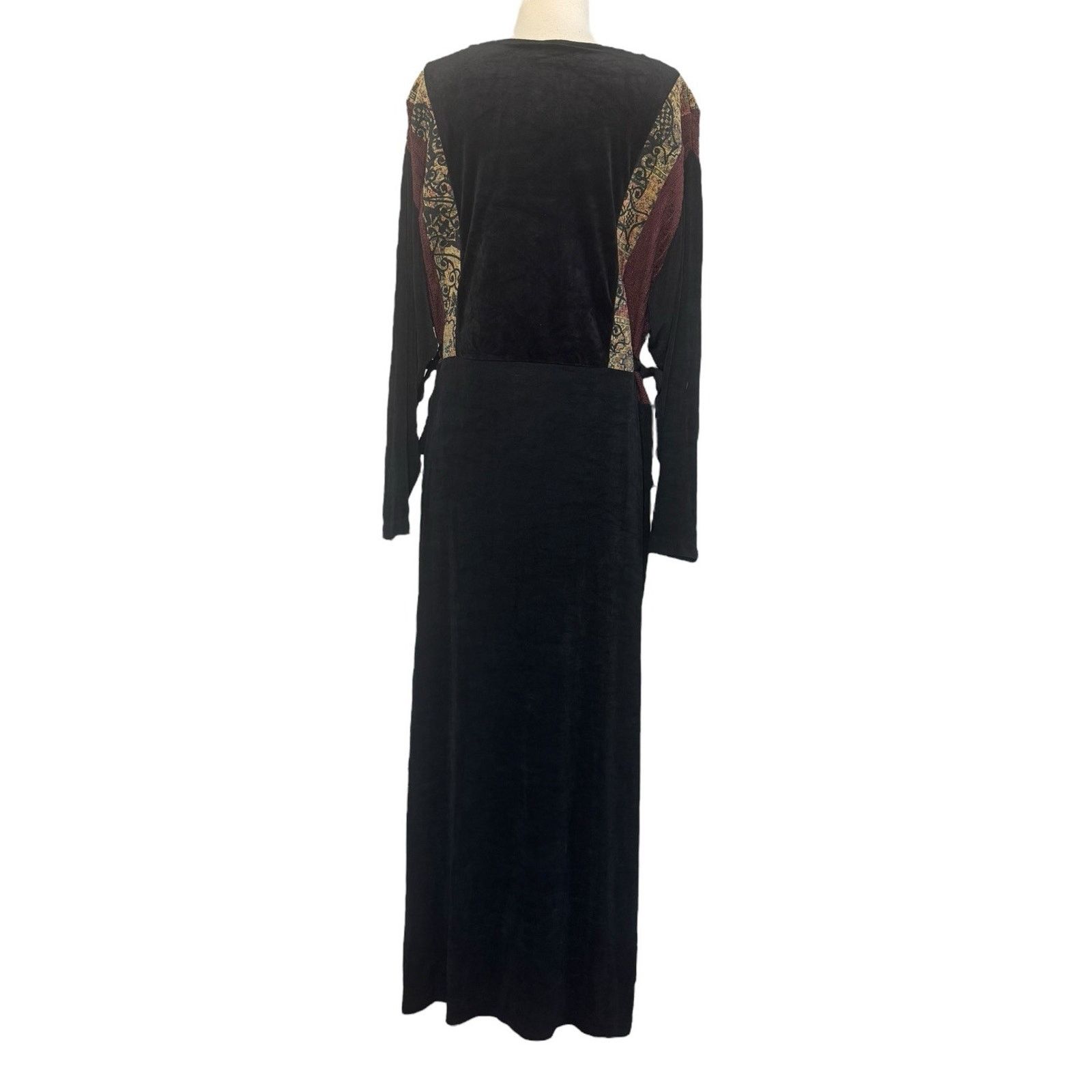 Other Vintage AHNI Velvet Tapestry Embroidered Maxi Dress Plus 2 Size XXL / US 16-18 / IT 52-54 - 10 Thumbnail