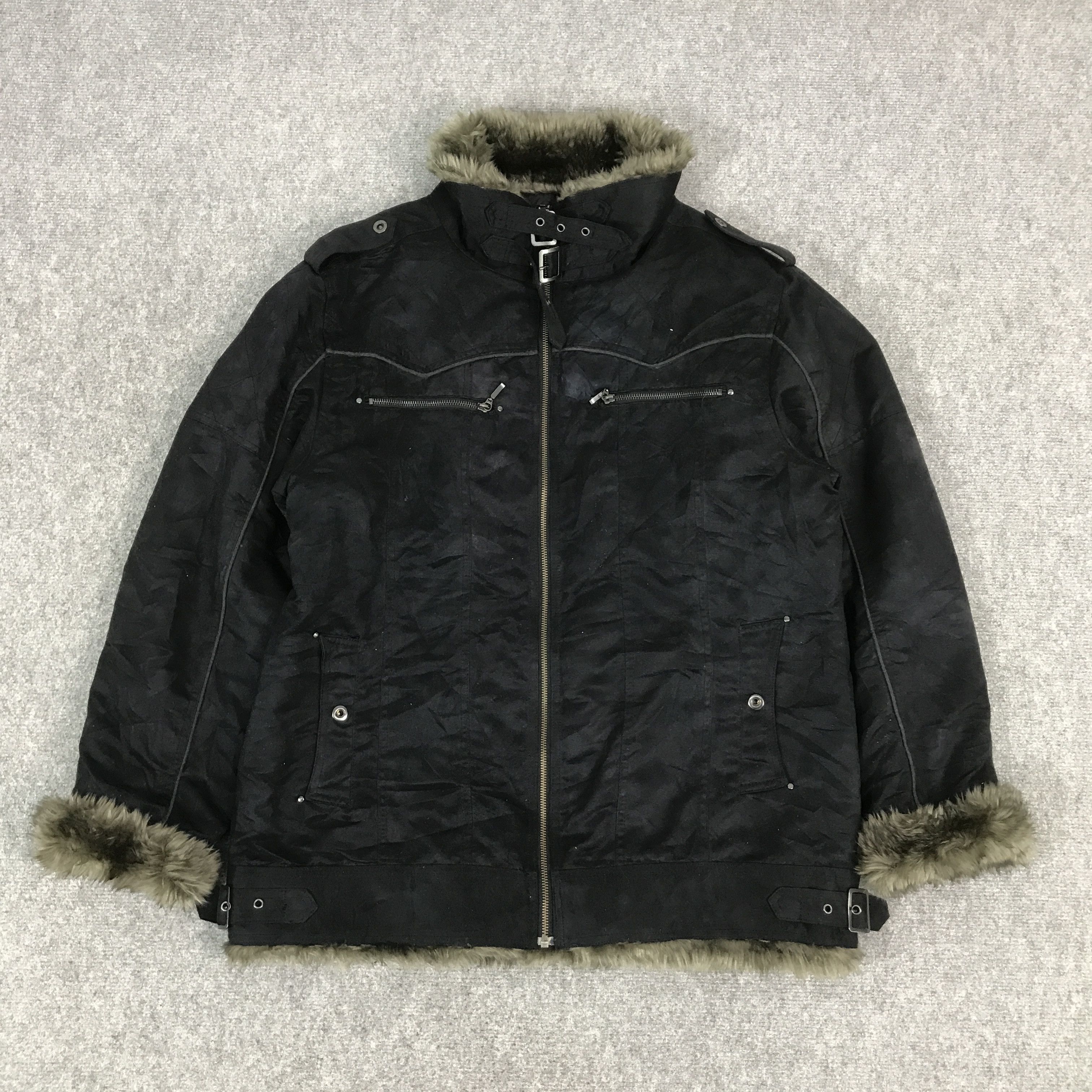 JAPAN SPLENDID BLACK FUR DESIGN STYLE JACKET
