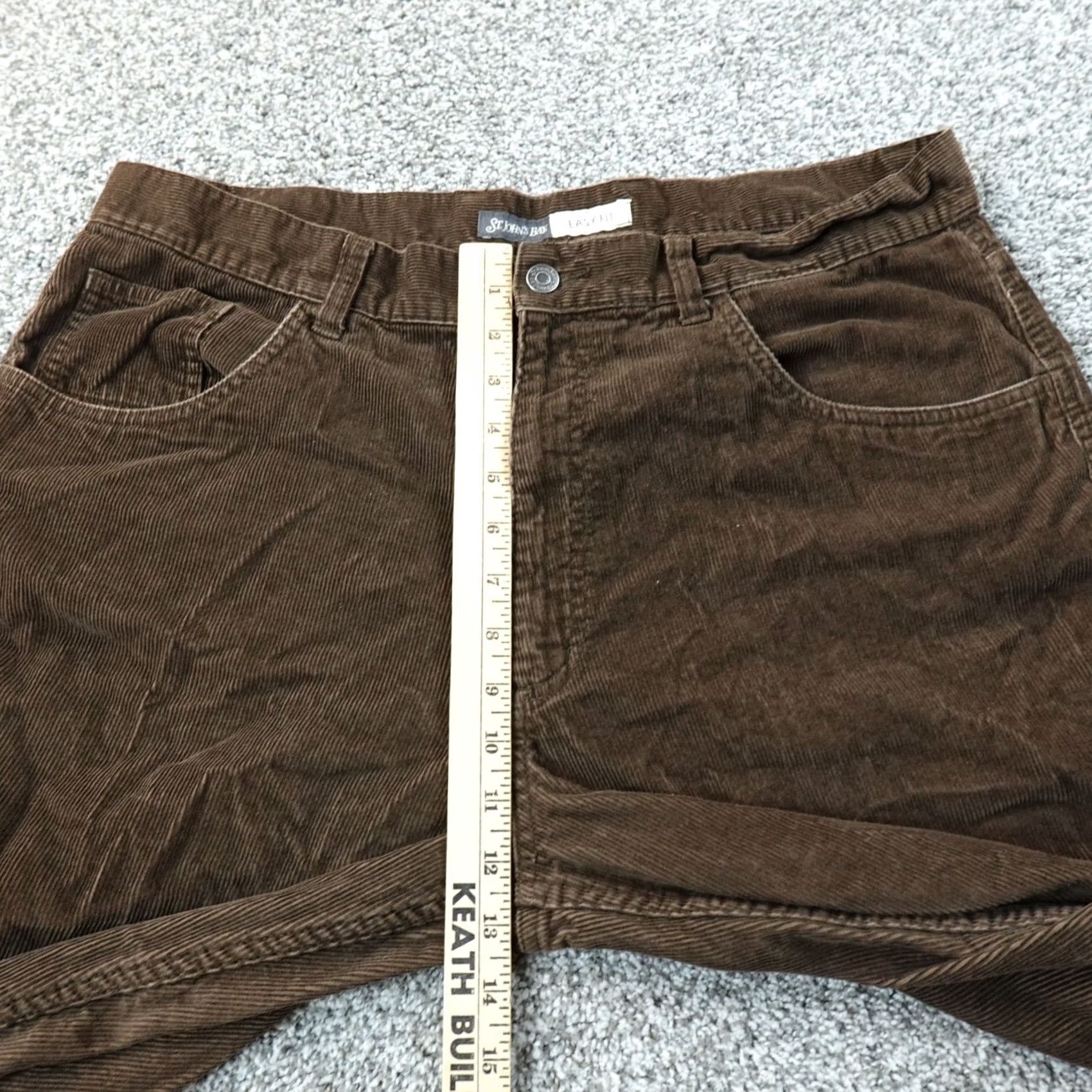 Vintage St Johns Bay Pants Mens 38X30 Brown Corduroy 5 Pocket Chino Trousers Corduroy Cotton Slate Flat Front Regular Straight Jeans Pants Mens Brown Size US 38 / EU 54 - 4 Thumbnail