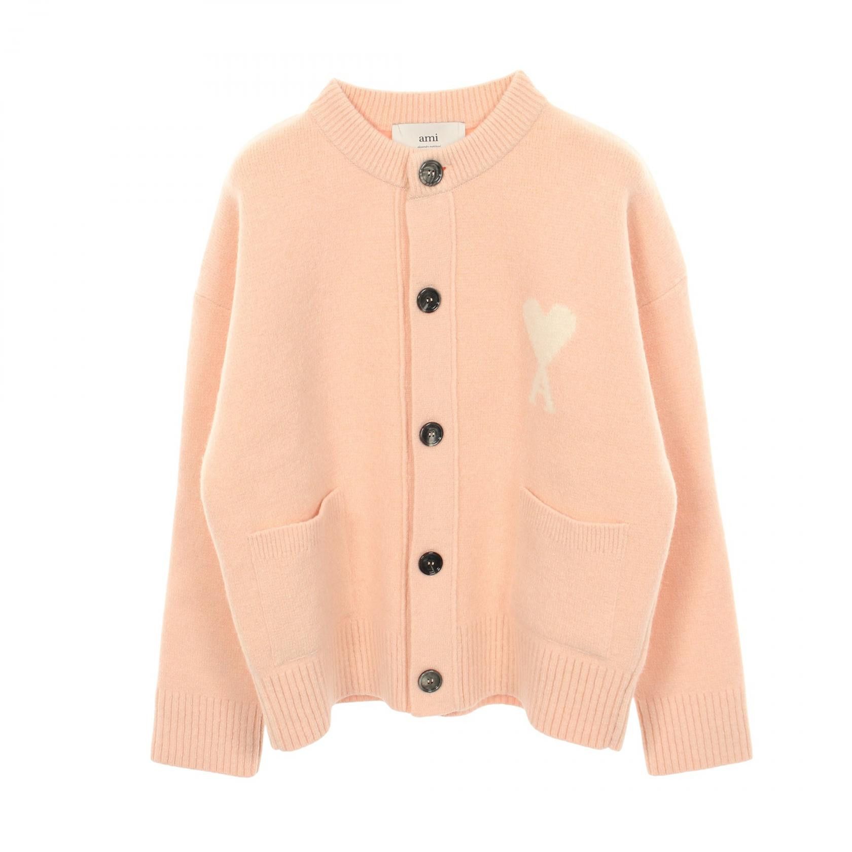 AMI Ami Ami Heart Logo Wool Alpaca Cardigan Textile Tops DUTY FREE for USA Size ONE SIZE - 1 Thumbnail