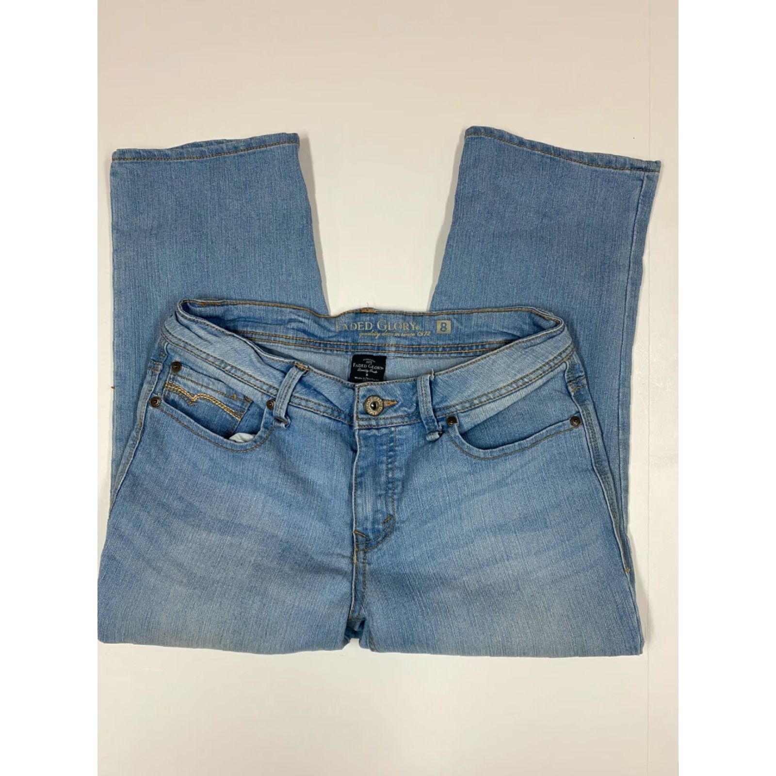 Faded Glory Faded Glory Jeans Womens 8 Blue Straight Light Denim Star Pockets Regular Retro? Size 30" / US 8 / IT 44 - 5 Thumbnail