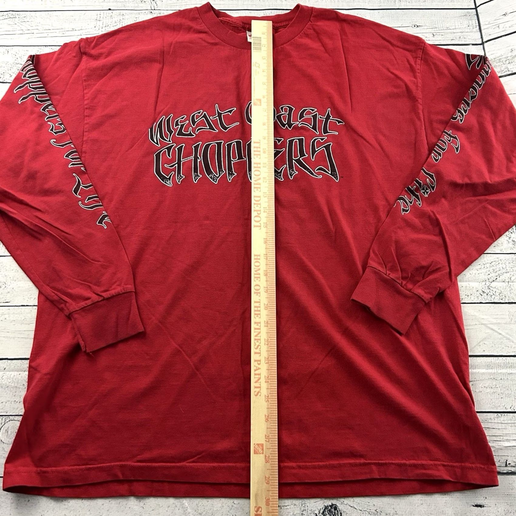 West Coast Choppers VINTAGE West Coast Choppers T-Shirt Long Sleeve Mens 2XL Red Crew Neck Graphic Print City Motorcycle Size US XXL / EU 58 / 5 - 3 Thumbnail