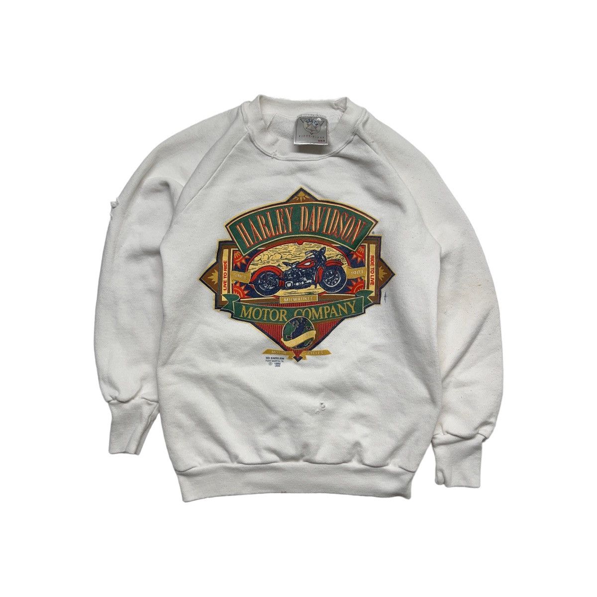 1990 Harley Davidson 3D Emblem Sweatshirt