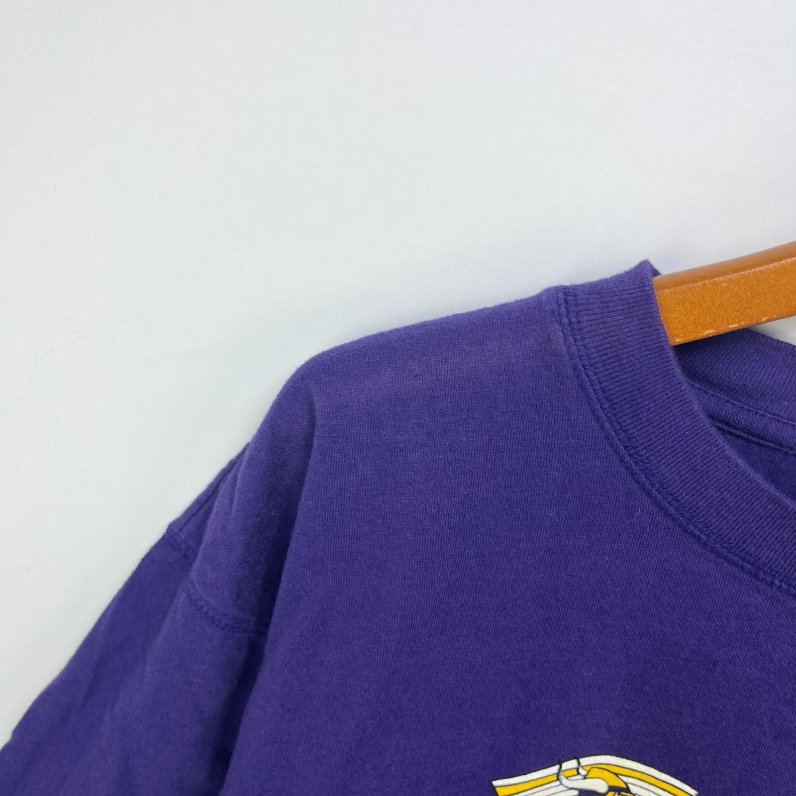 Designer Vintage 90s NFL Minnesota Vikings Purple T-Shirt Size ONE SIZE - 5 Thumbnail