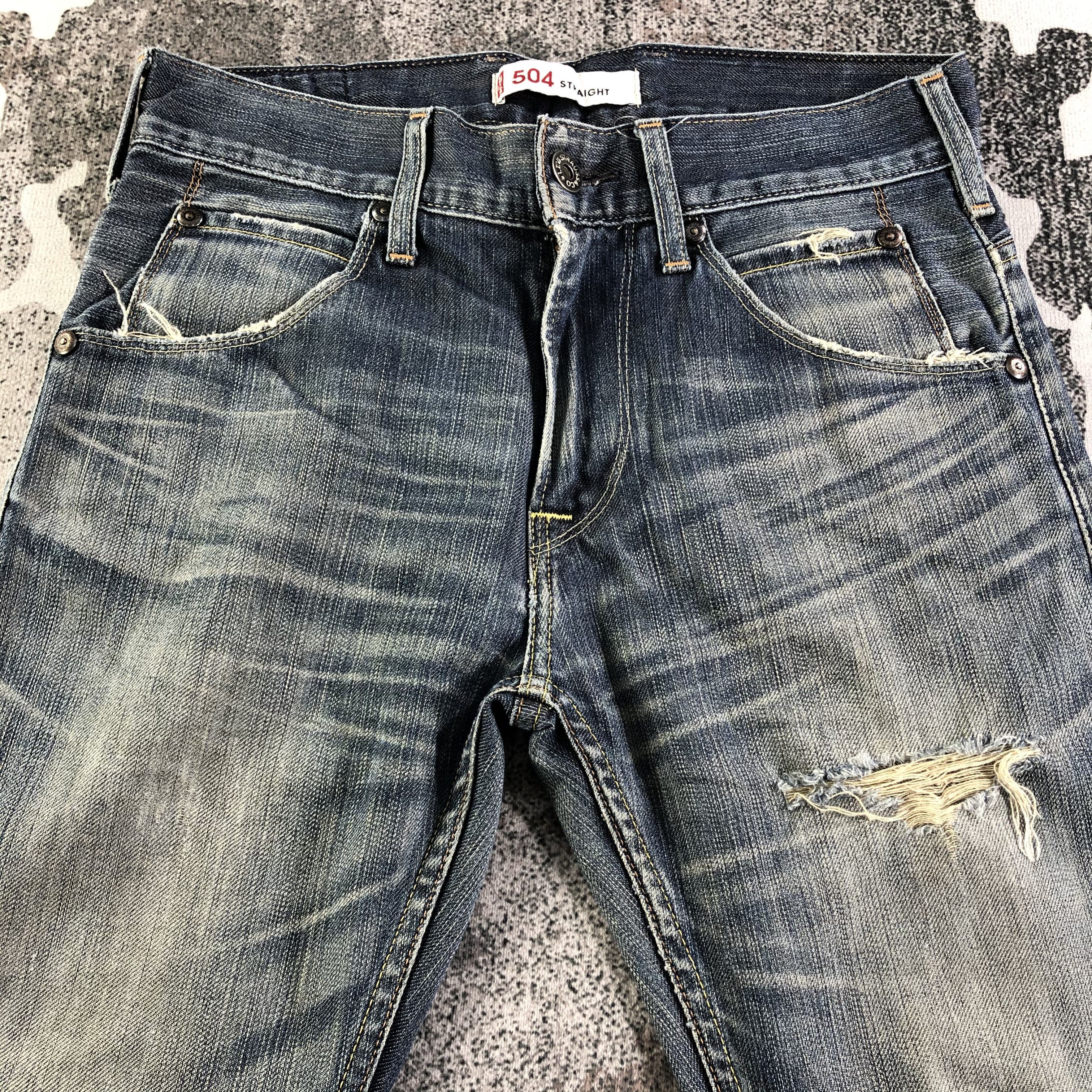 Levi's Vintage Levis Jeans 504 Distressed Denim KJ2528 Size US 30 / EU 46 - 3 Thumbnail